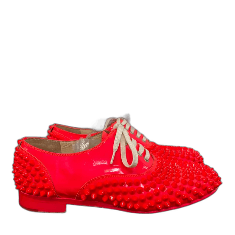 Christian Louboutin Christian Louboutin Red Spiked Loafers Size US 5 / IT 35 - 1 Thumbnail