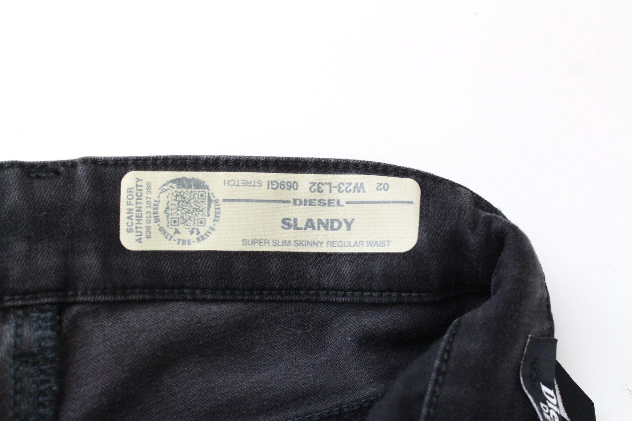 Diesel SLANDY 069GI W23/L32 Girls Black Stretch Jeans 69992 Size 23" - 6 Thumbnail