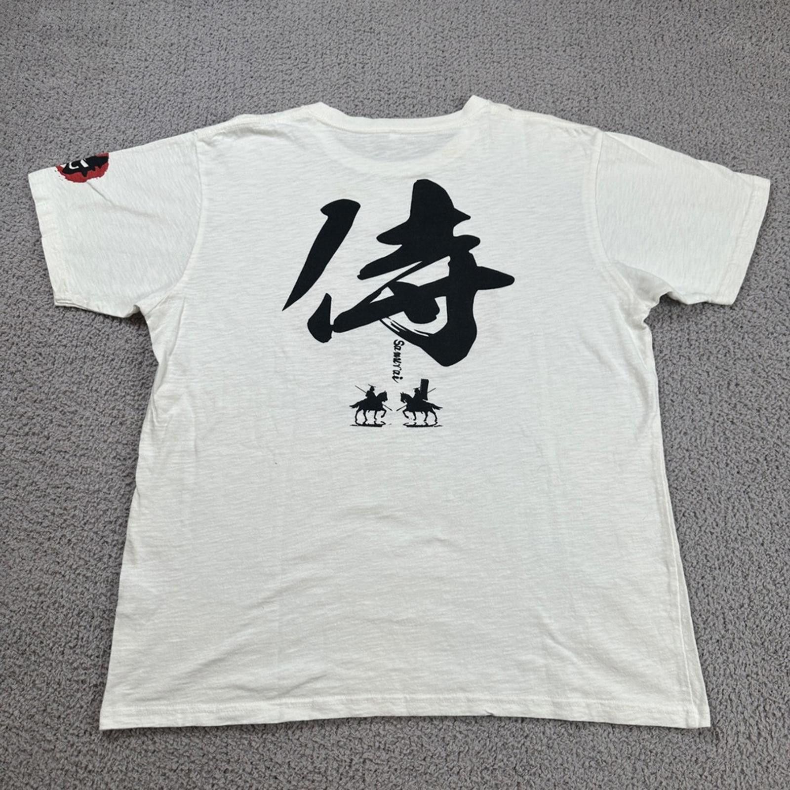 Other Samurai Graphic T-Shirt Mens XL White Kanji Japanese Warrior Size US XL / EU 56 / 4 - 3 Thumbnail