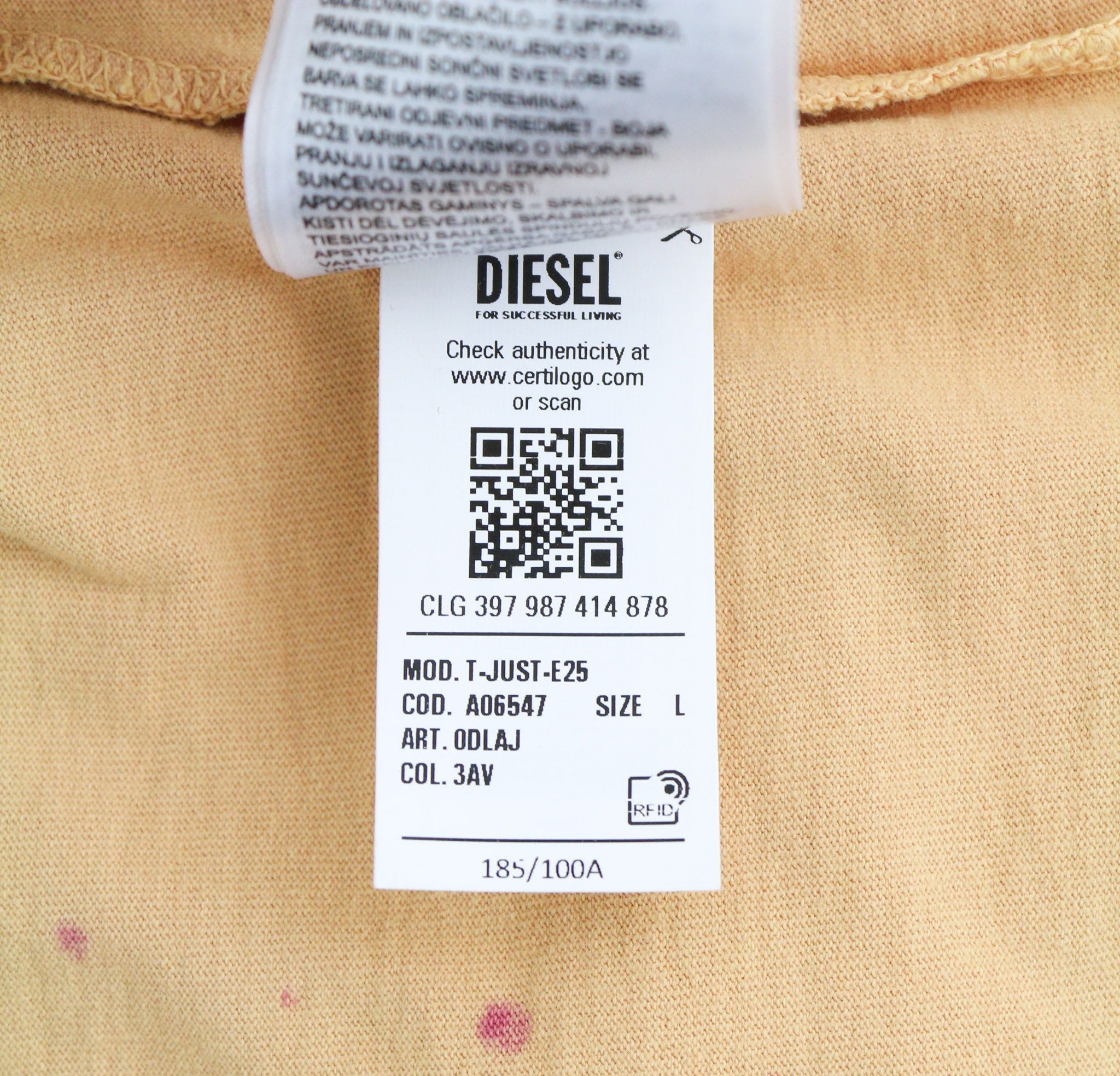 Diesel T-JUST-E25 L Crew Neck Tricot Logo Light T-Shirt 40314 Size US L / EU 52-54 / 3 - 11 Thumbnail