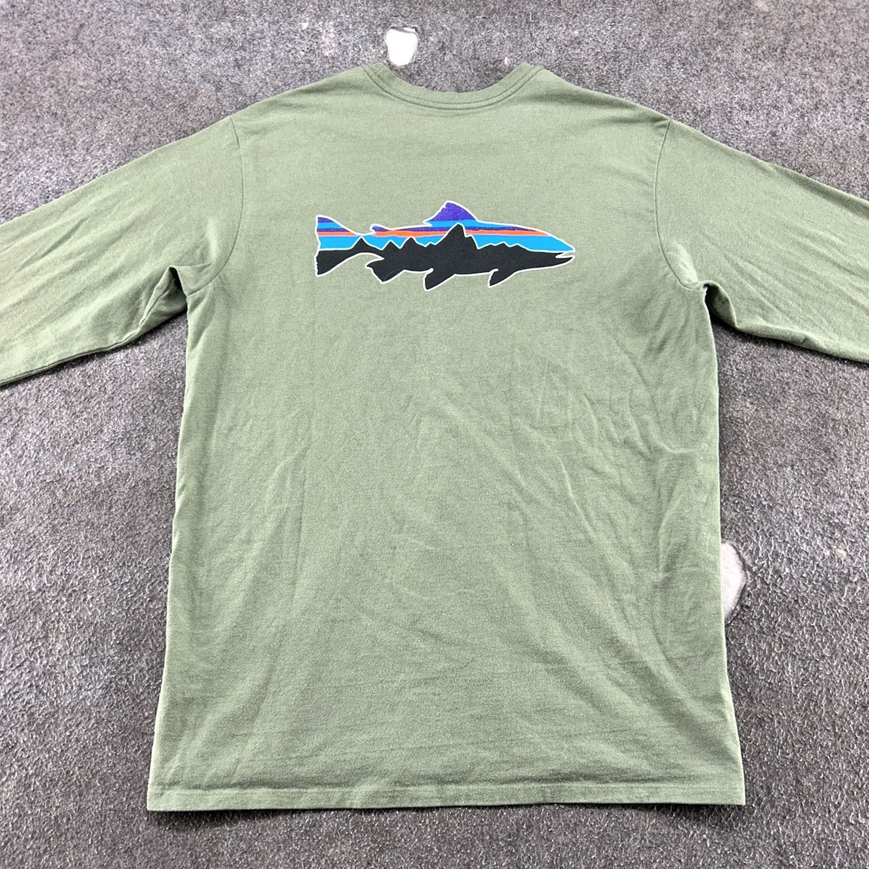 Patagonia Patagonia Shirt Mens M Green Long Sleeve Responsibili Tee Regular Cotton Logo USA Outdoor Size US M / EU 48-50 / 2 - 5 Thumbnail