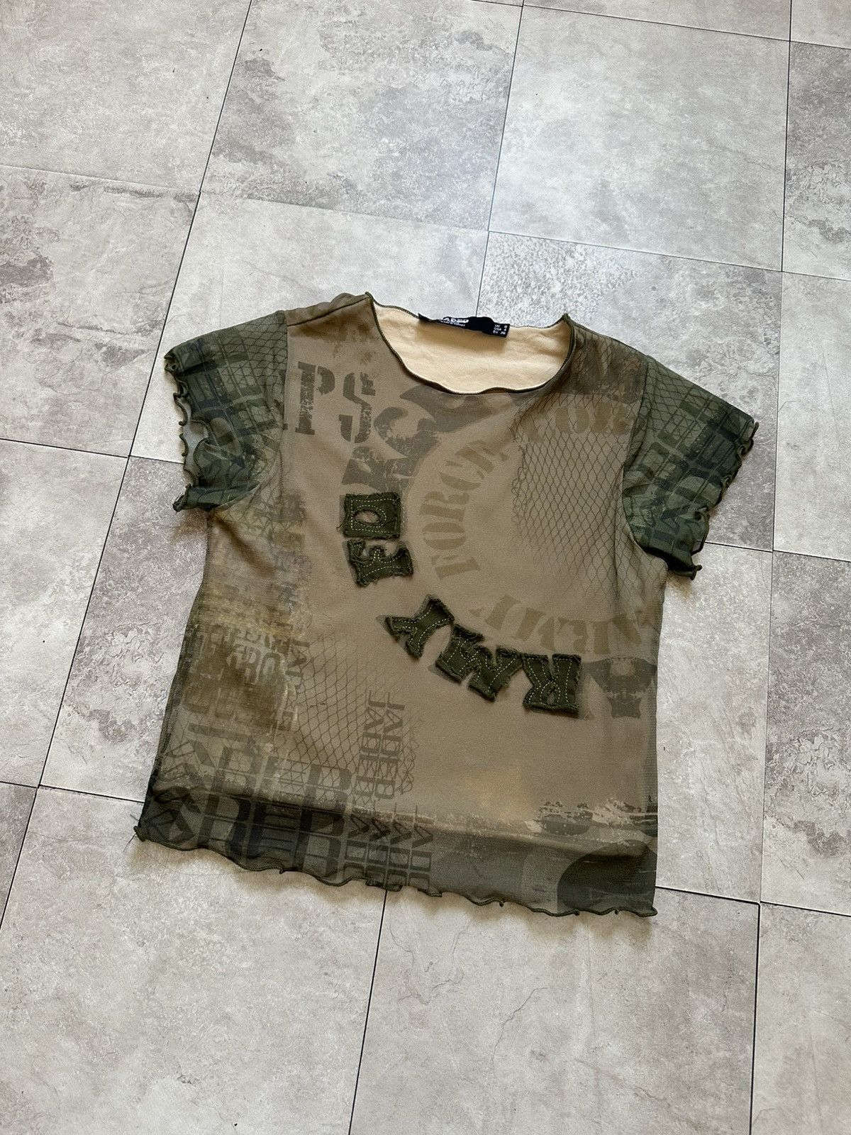 Jaded London Jaded London Y2K Military Mesh Top Punk T-Shirt LGB Vibe Size S / US 4 / IT 40 - 3 Thumbnail