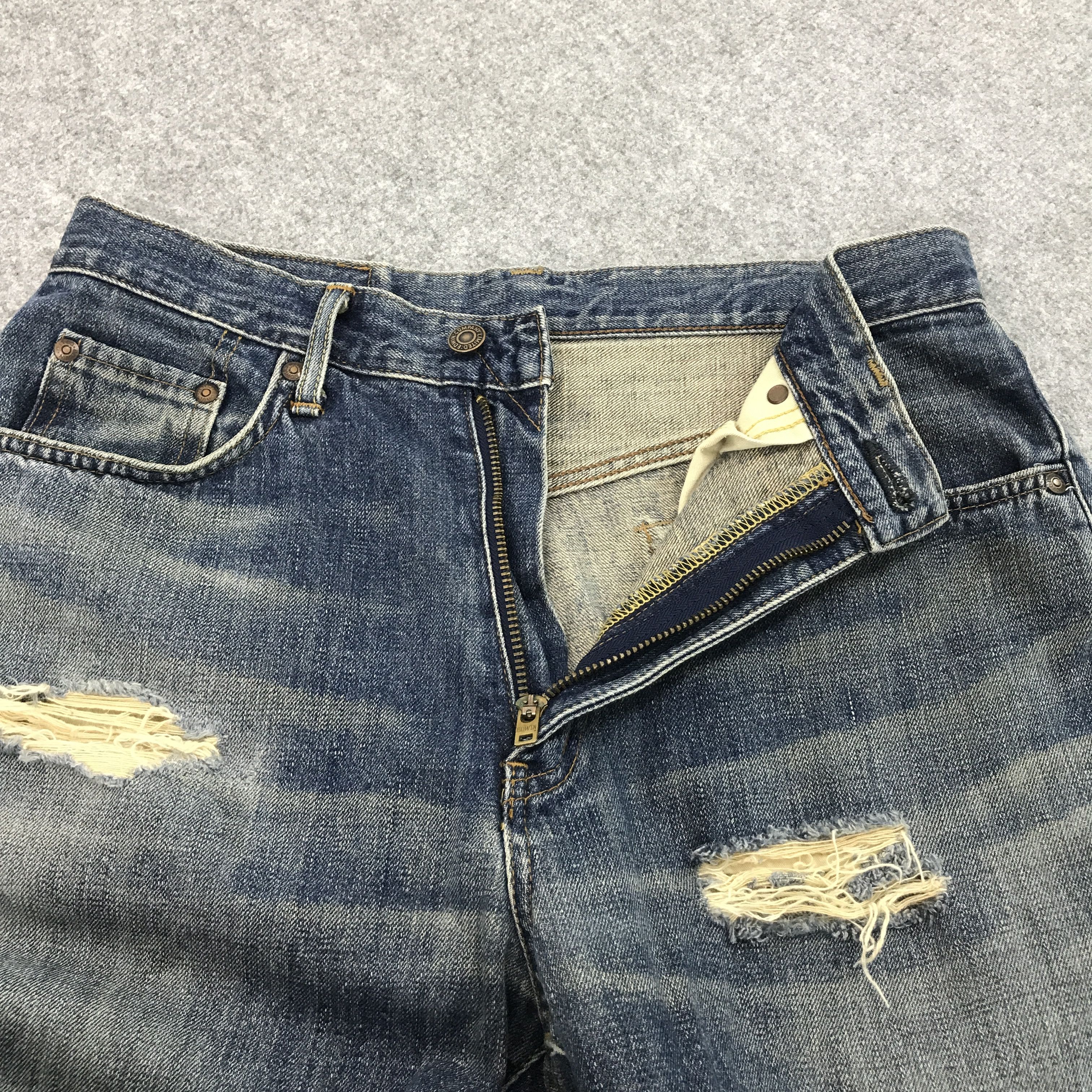 Edwin × Japanese Brand JAPAN EDWIN RIPPED DISTRESSED DENIM JEANS PANTS Size US 30 / EU 46 - 7 Thumbnail