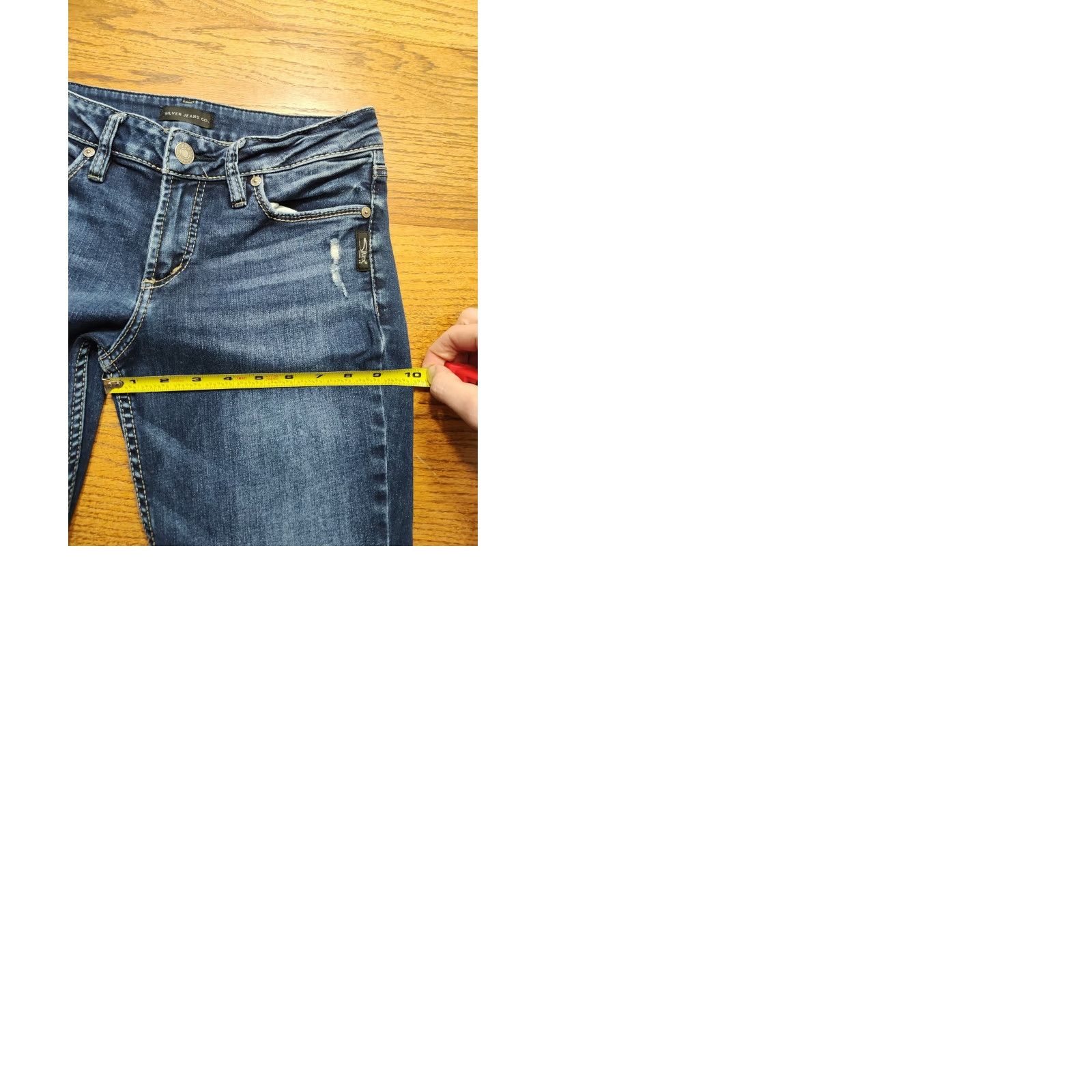 Silver Jeans Co. Silver Jeans Co. Womens Jeans Suki Slim Boot 28 Blue Denim Embroidered Pockets Stretch Cowboy 30 Inseam XS? Size 28" / US 6 / IT 42 - 9 Thumbnail