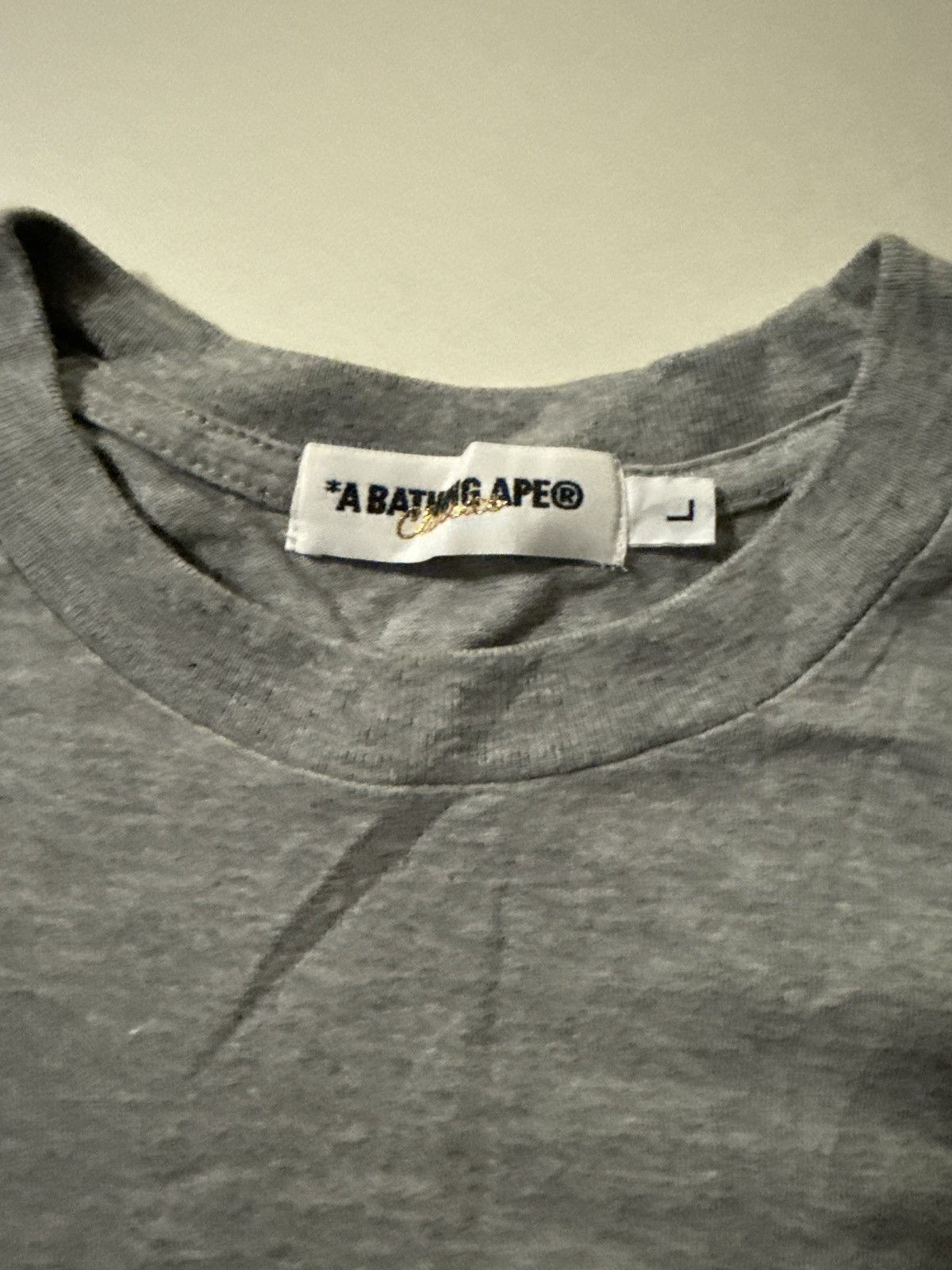 Bape A Bathing Ape “BAPE” Arch Logo Tee – Grey, Large Size US L / EU 52-54 / 3 - 4 Thumbnail