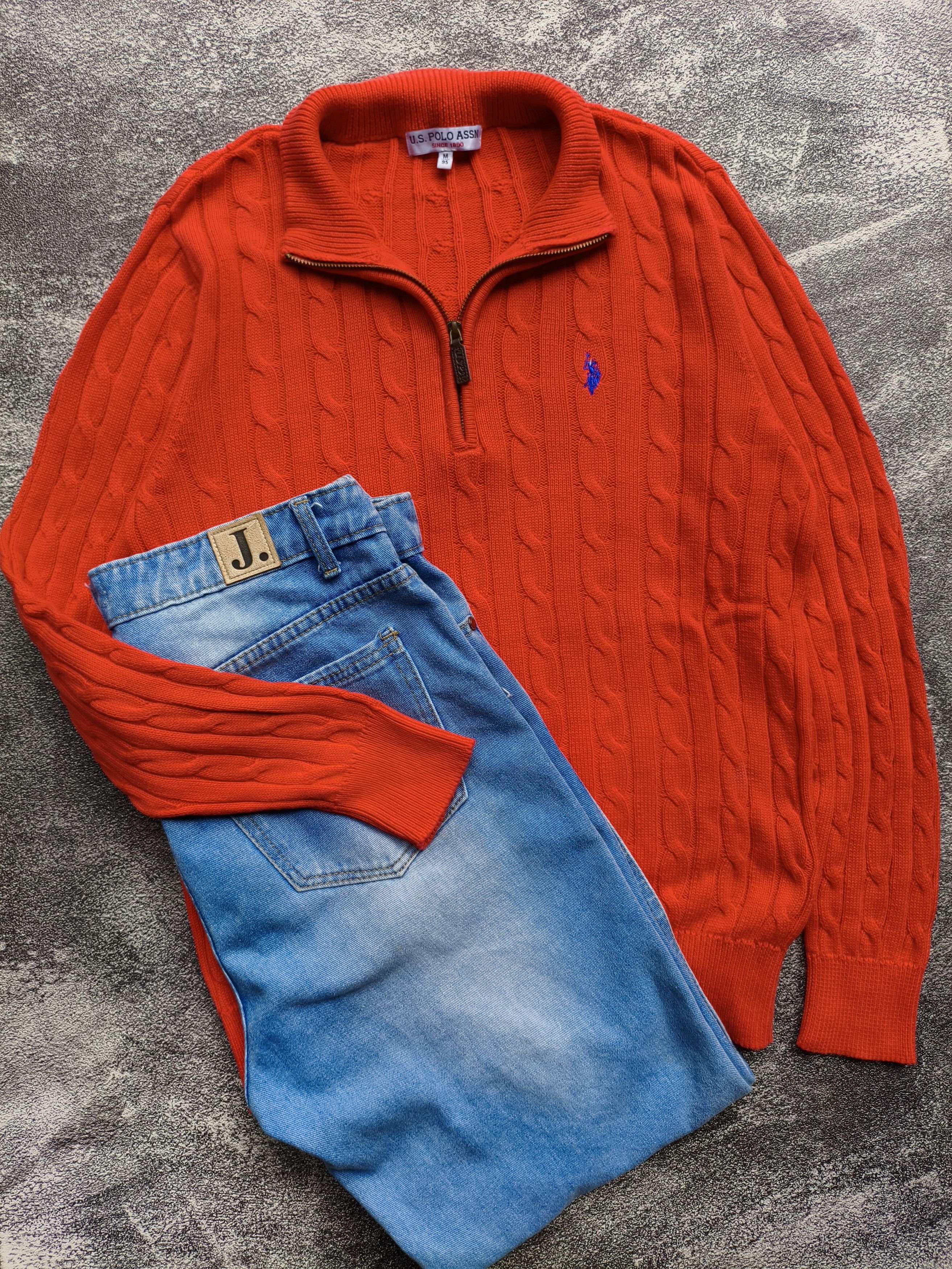 U.S. Polo Assn. Halfzip cable knit Size US M / EU 48-50 / 2 - 6 Thumbnail