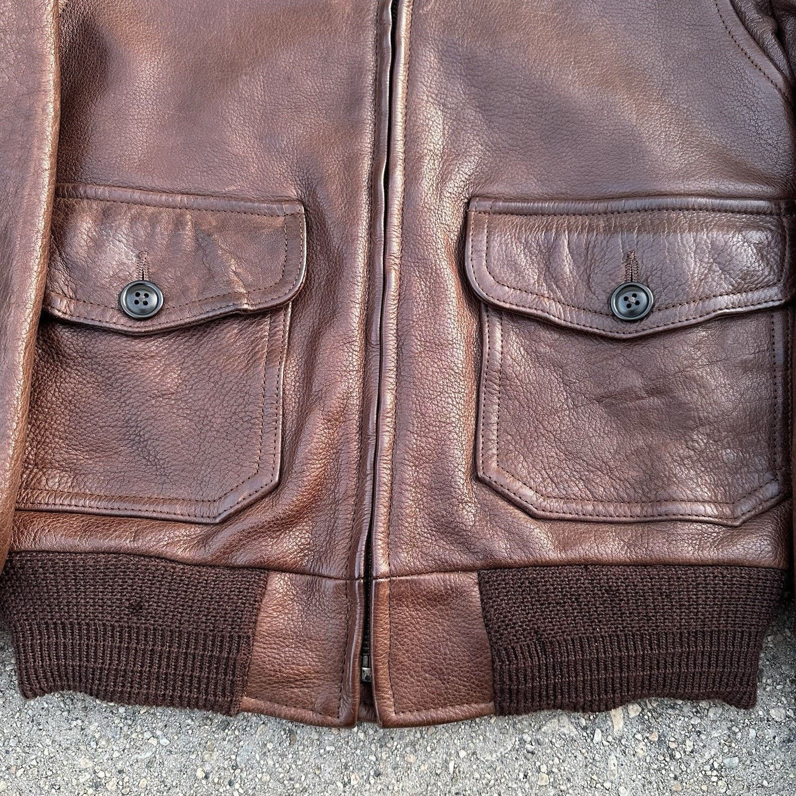 Leather × Polo Ralph Lauren × Vintage Vintage 90s Polo Ralph Lauren Brown A-2 Leather Jacket Women Size S / US 4 / IT 40 - 2 Thumbnail