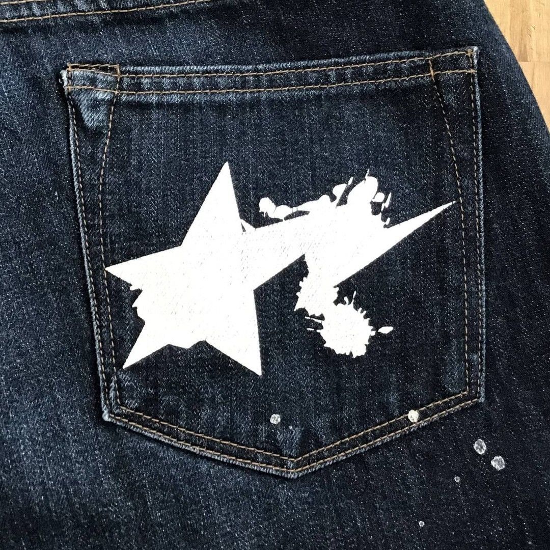Bape × Nigo BAPE STA Painter Denim Pants a bathing ape star NIGO ★size M Size US 32 / EU 48 - 4 Thumbnail