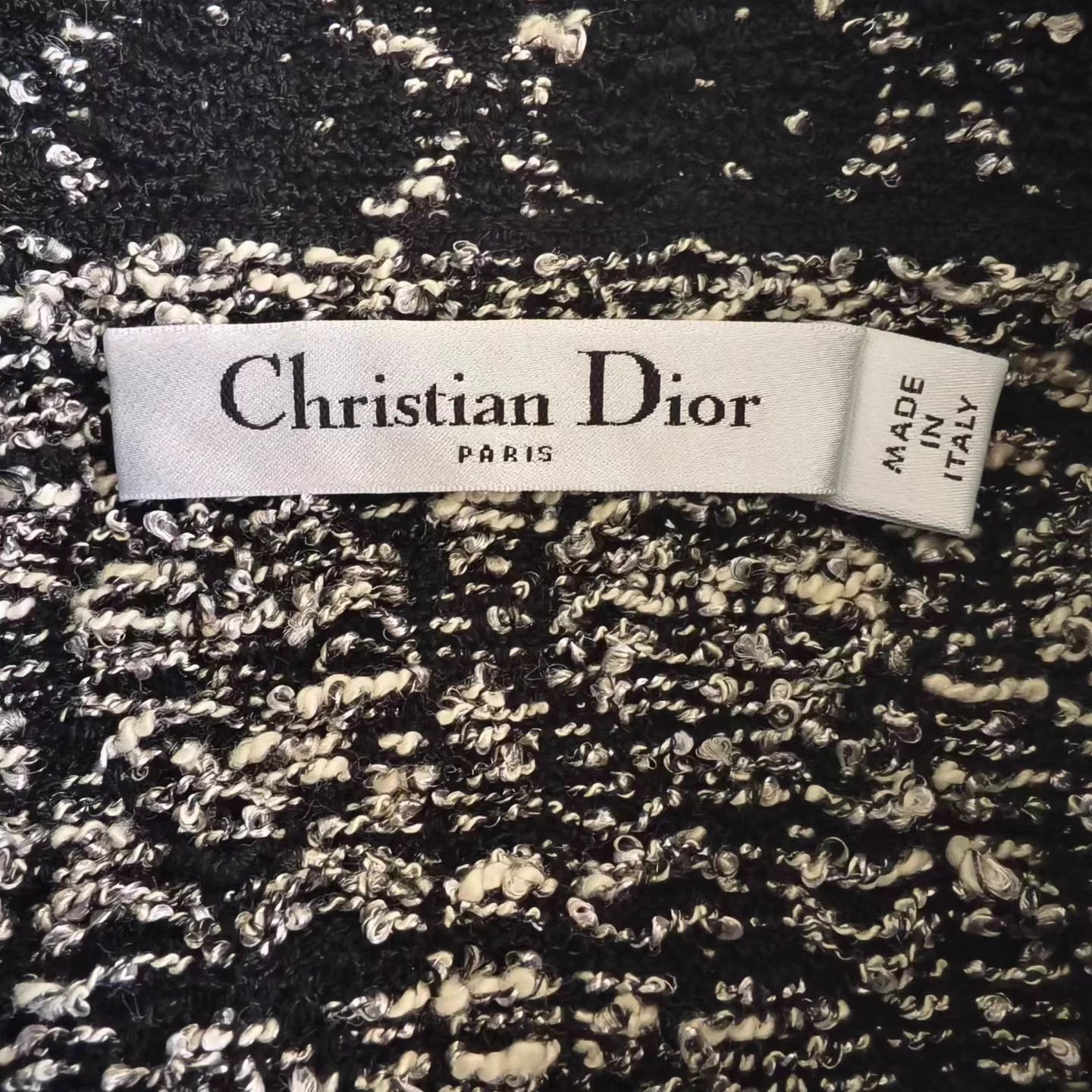 Dior DIOR tweed tartan single-breasted women's black jacket Size XS / US 0-2 / IT 36-38 - 3 Thumbnail
