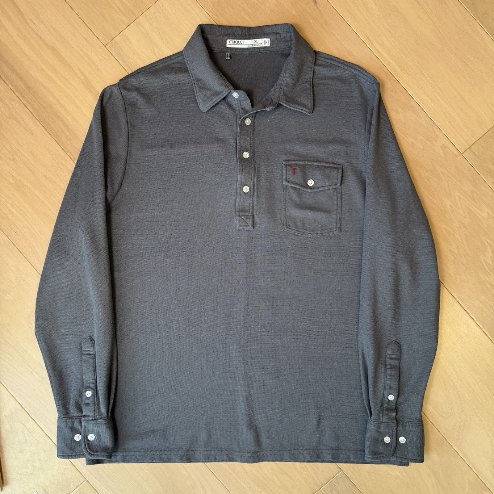 Criquet Criquet Players Shirt XL Gray Long Sleeve Pima Cotton Size US XL / EU 56 / 4 - 3 Thumbnail