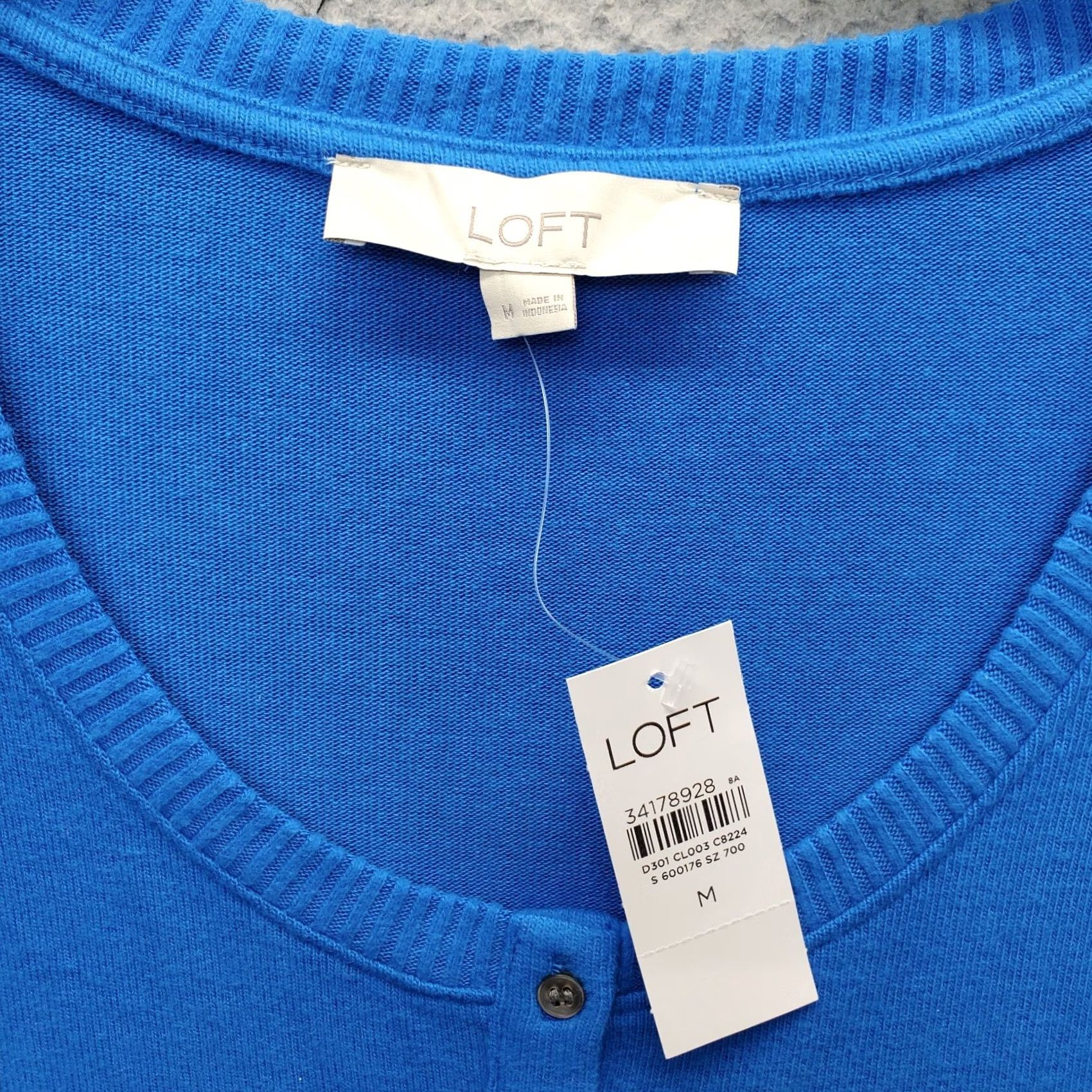 Loft LOFT Knit Henley Shirt Women Size M Blue Casual Long Sleeve Stretch Button Front Size M / US 6-8 / IT 42-44 - 5 Thumbnail