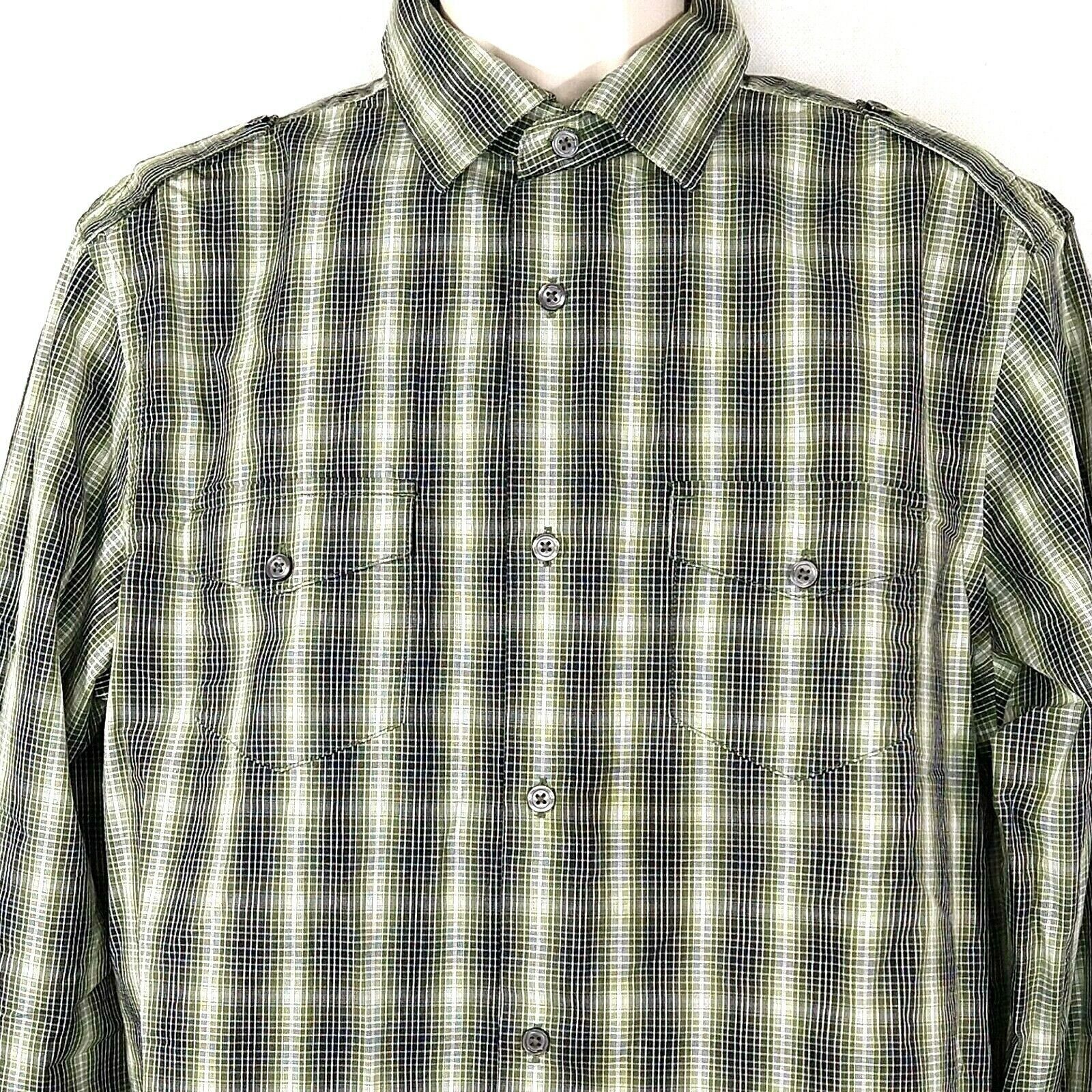 Banana Republic Banana Republic Plaid Button Up Shirt Men Size L 16-16.5 Gre Size US L / EU 52-54 / 3 - 1 Thumbnail