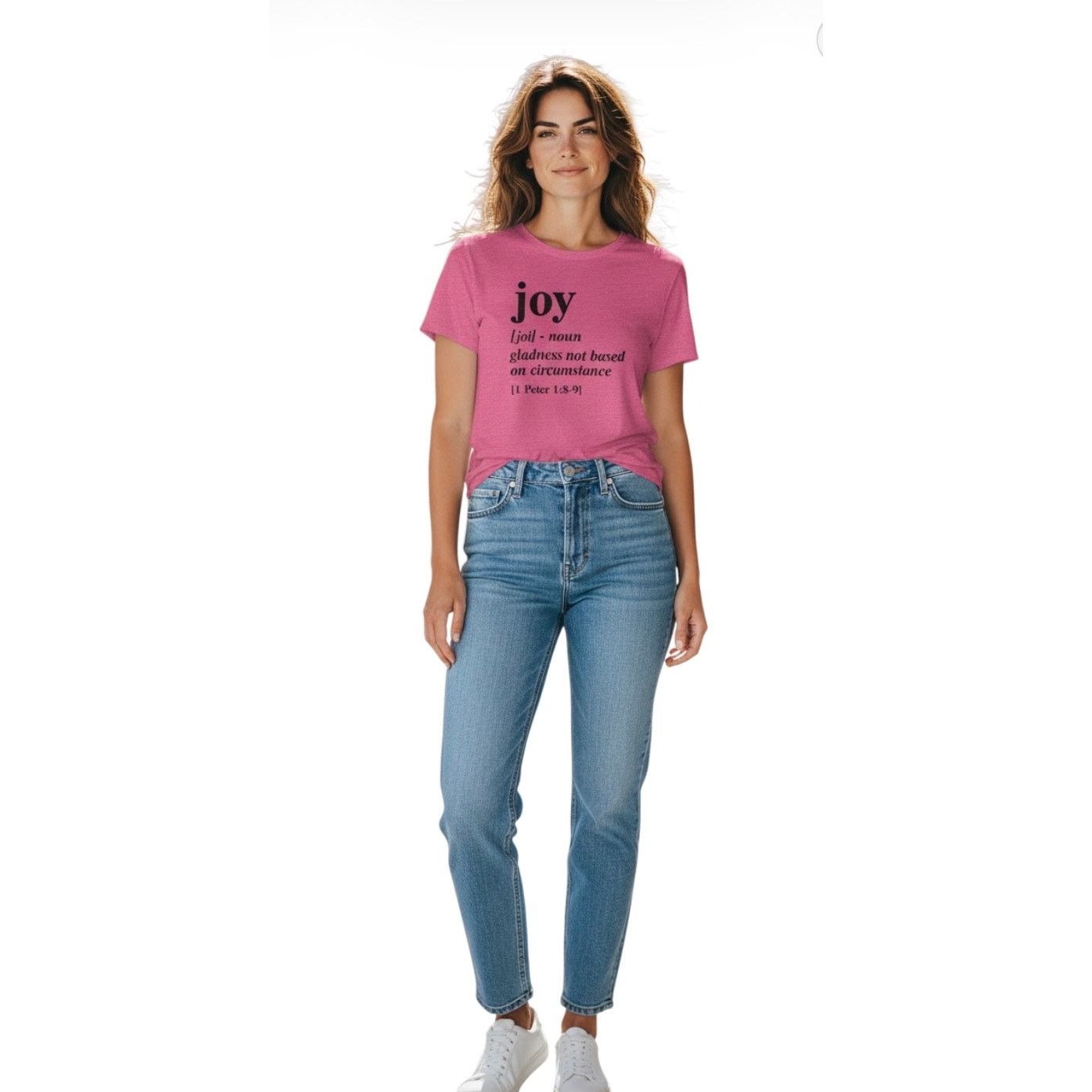 Gildan Gildan Joy Gladness Not Based On Circumstance Pink T-shirt Size XL / US 12-14 / IT 48-50 - 2 Thumbnail