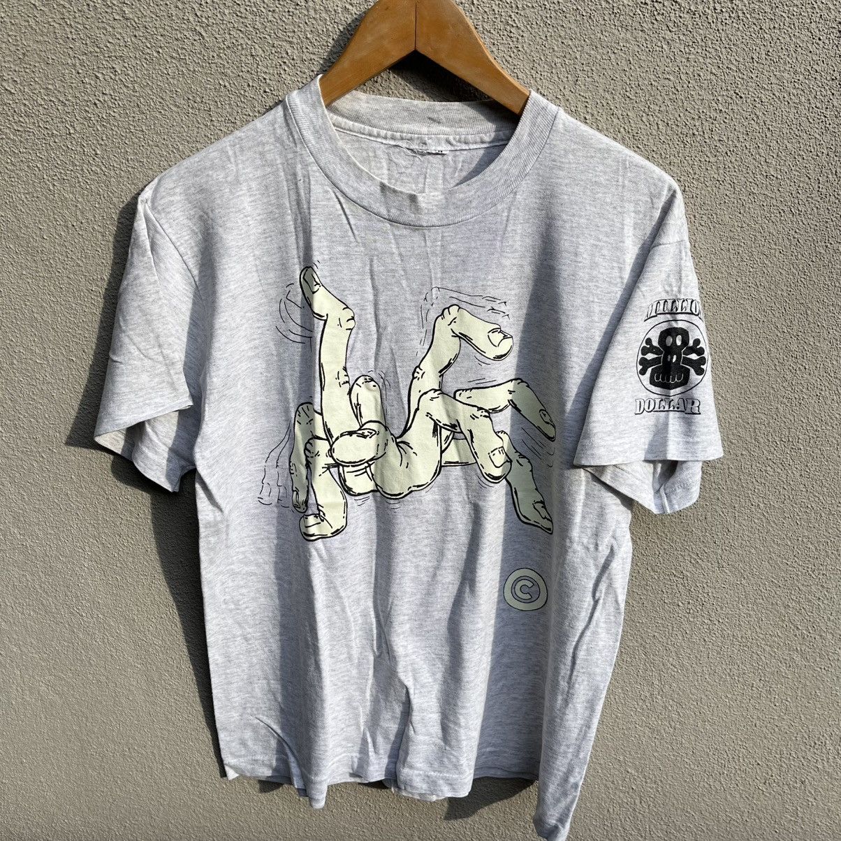 Freshjive Vintage rare 90s MILLION DOLLAR clothing tee streetwear rave Size US M / EU 48-50 / 2 - 2 Thumbnail