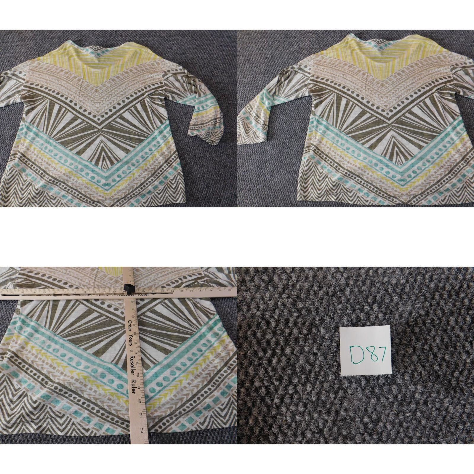Vintage Chicos Blouse Shirt Womens V-Neck Striped Yellow Viscoe Knit Button Casual 1 Regular Designer 90s? Size XS / US 0-2 / IT 36-38 - 8 Thumbnail