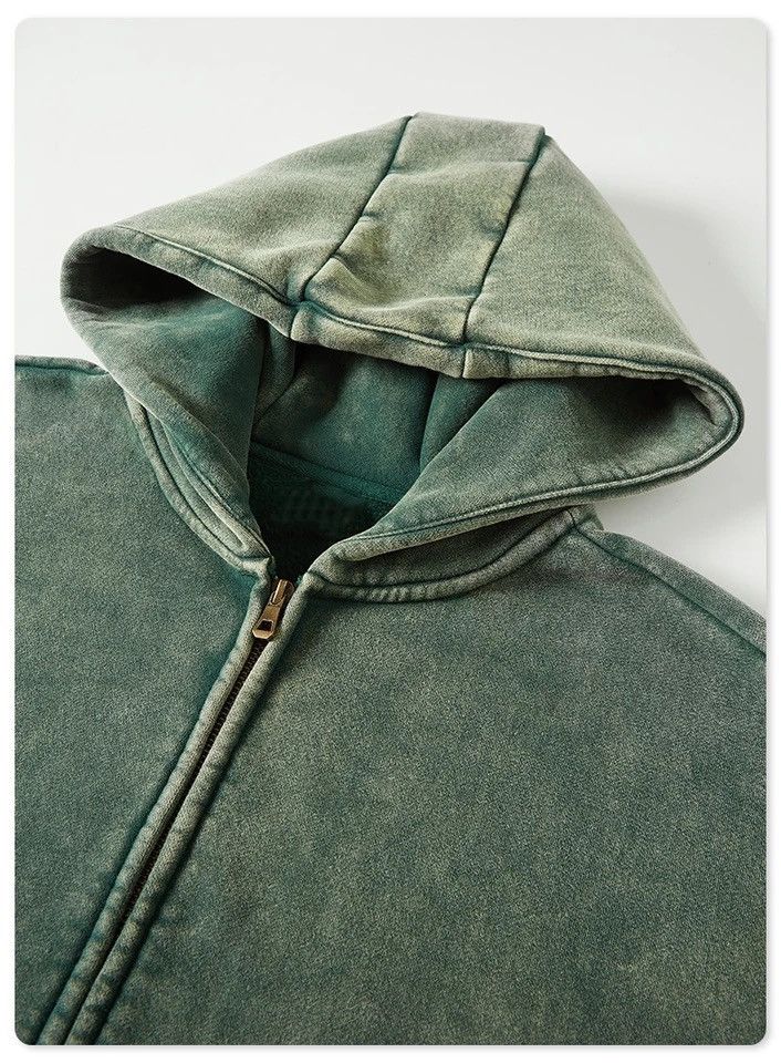 Japanese Brand × Vintage Acid Washed Faded Zippered Hoodie Size US L / EU 52-54 / 3 - 3 Thumbnail