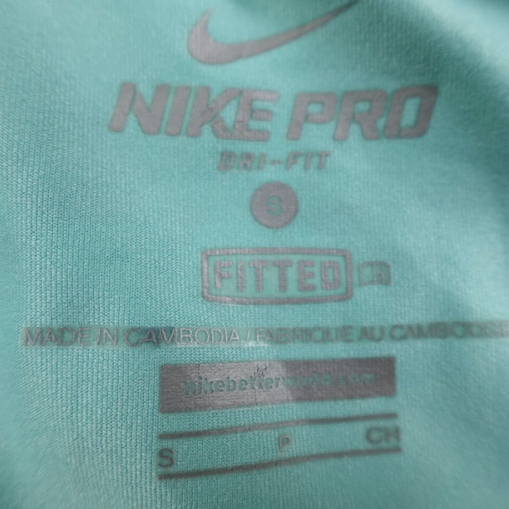 Nike Nike Pro T-Shirt Women S Blue Green Fitted Dri-Fit Swoosh Gym Stretch Performance Activewear Shirt Womens Size S / US 4 / IT 40 - 6 Thumbnail