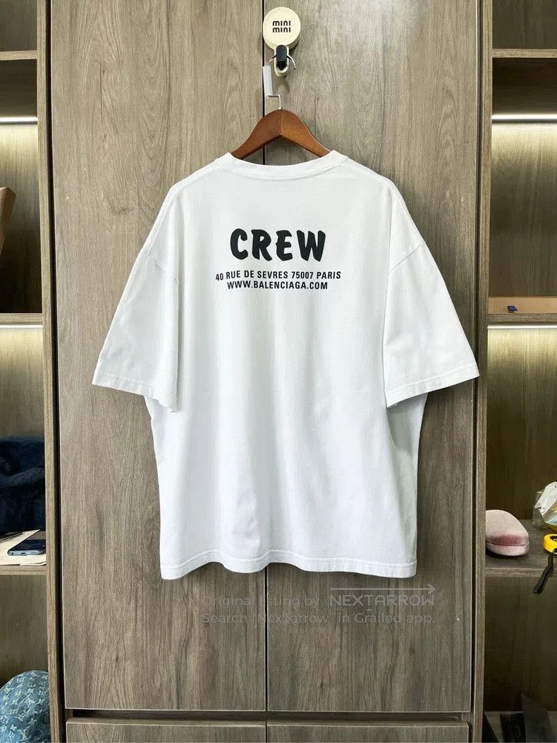 Balenciaga Balenciaga Crew Print White Short Sleeve. Size US L / EU 52-54 / 3 - 1 Thumbnail