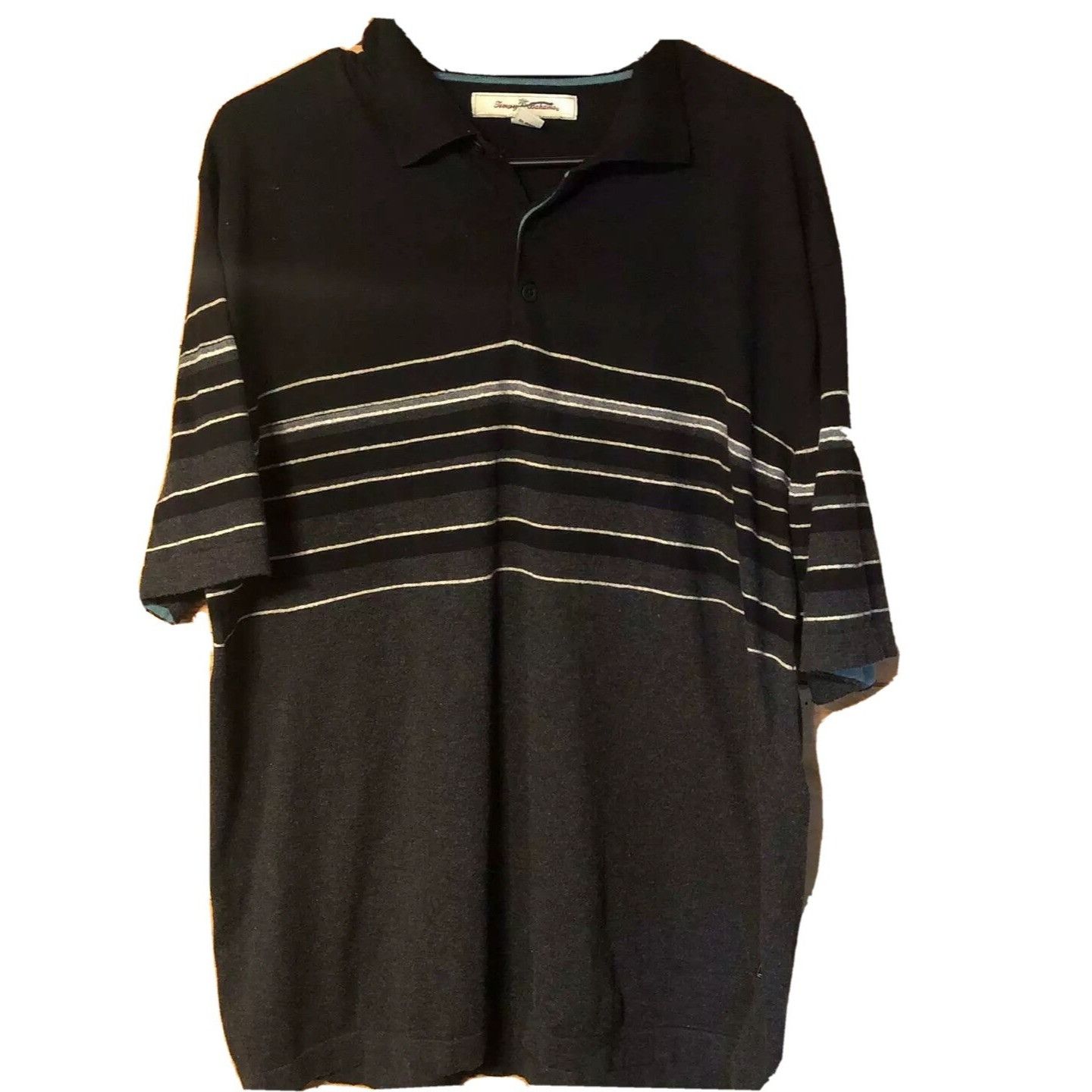 Tommy Bahama Tommy Bahama Large Pull Over Short Sleeve Black Shirt Size US L / EU 52-54 / 3 - 1 Thumbnail