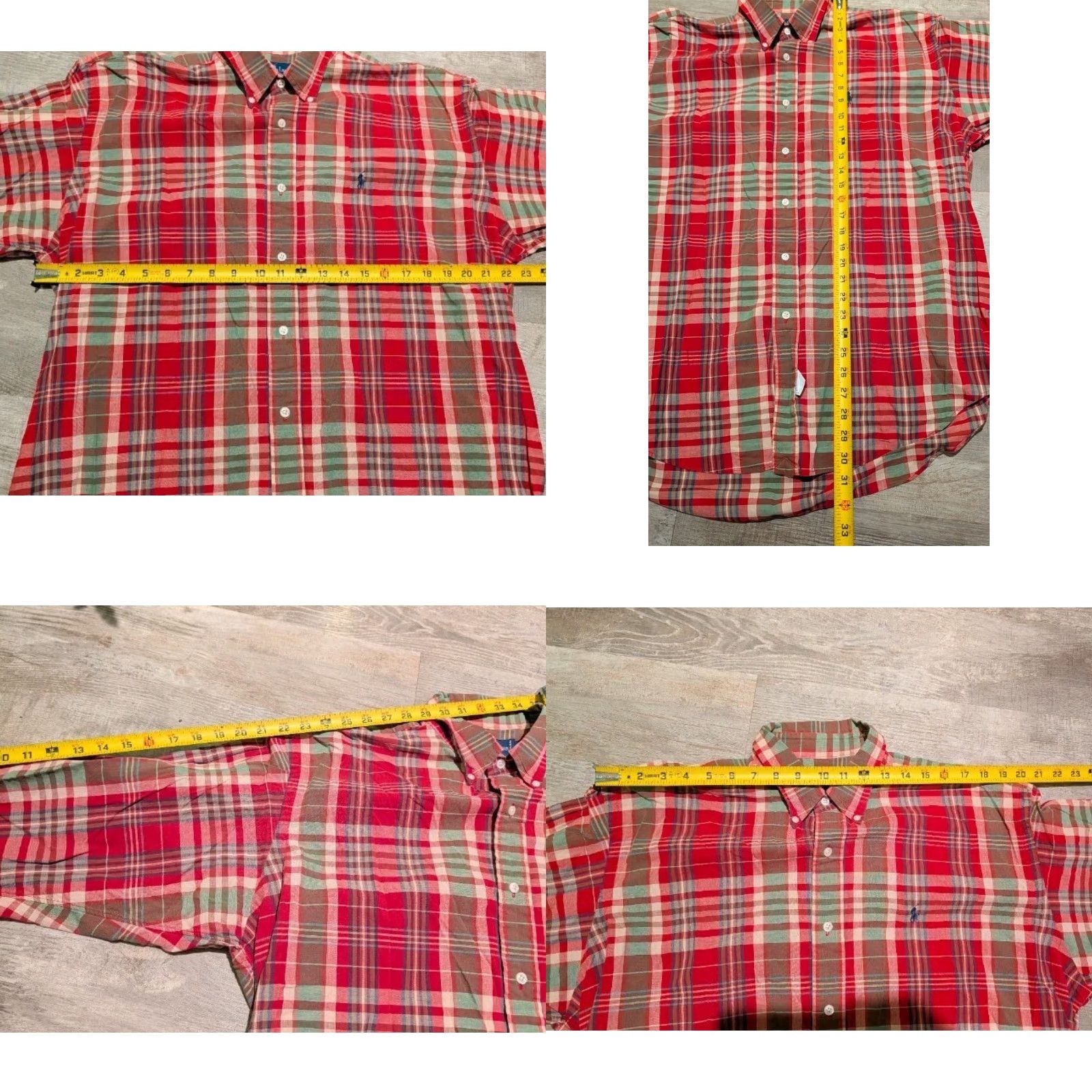 Polo Ralph Lauren VINTAGE Polo Ralph Lauren Shirt Plaid Flannel Button-Down Long Sleeve Large Red 100% Cotton Embroidered Classic Hipster 90s College Casual Mens Size US L / EU 52-54 / 3 - 8 Thumbnail