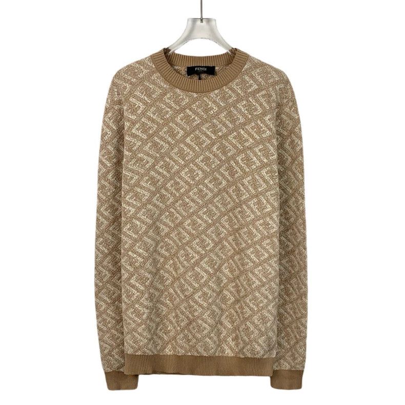 Fendi FENDI Brown Logo Letter Floral Printed Cotton Crew Neck Lo Size US M / EU 48-50 / 2 - 1 Thumbnail