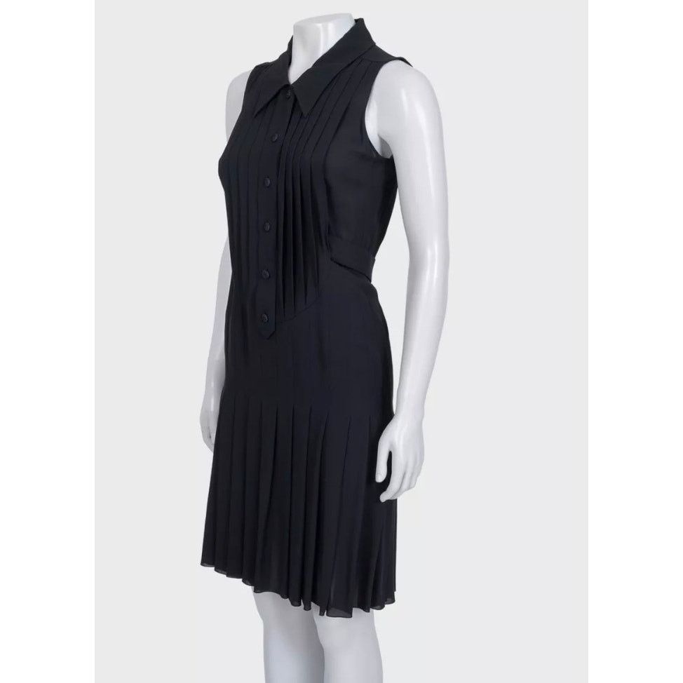 Chanel Chanel Black Silk Pleated Dress Sz.34 Size XS / US 0-2 / IT 36-38 - 2 Thumbnail