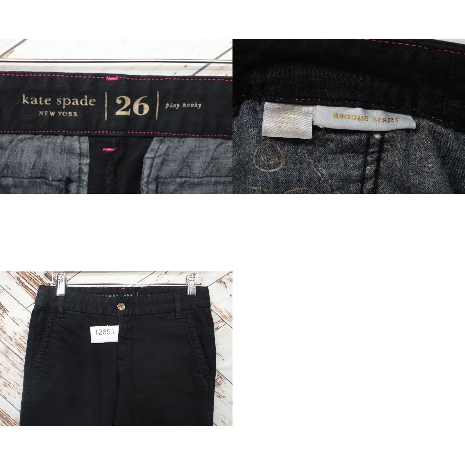 Denime VINTAGE Kate Spade Broomy Street Play Hookey Jeans Women's Size 28 X 32 Black Denim Size 28" / US 6 / IT 42 - 8 Thumbnail