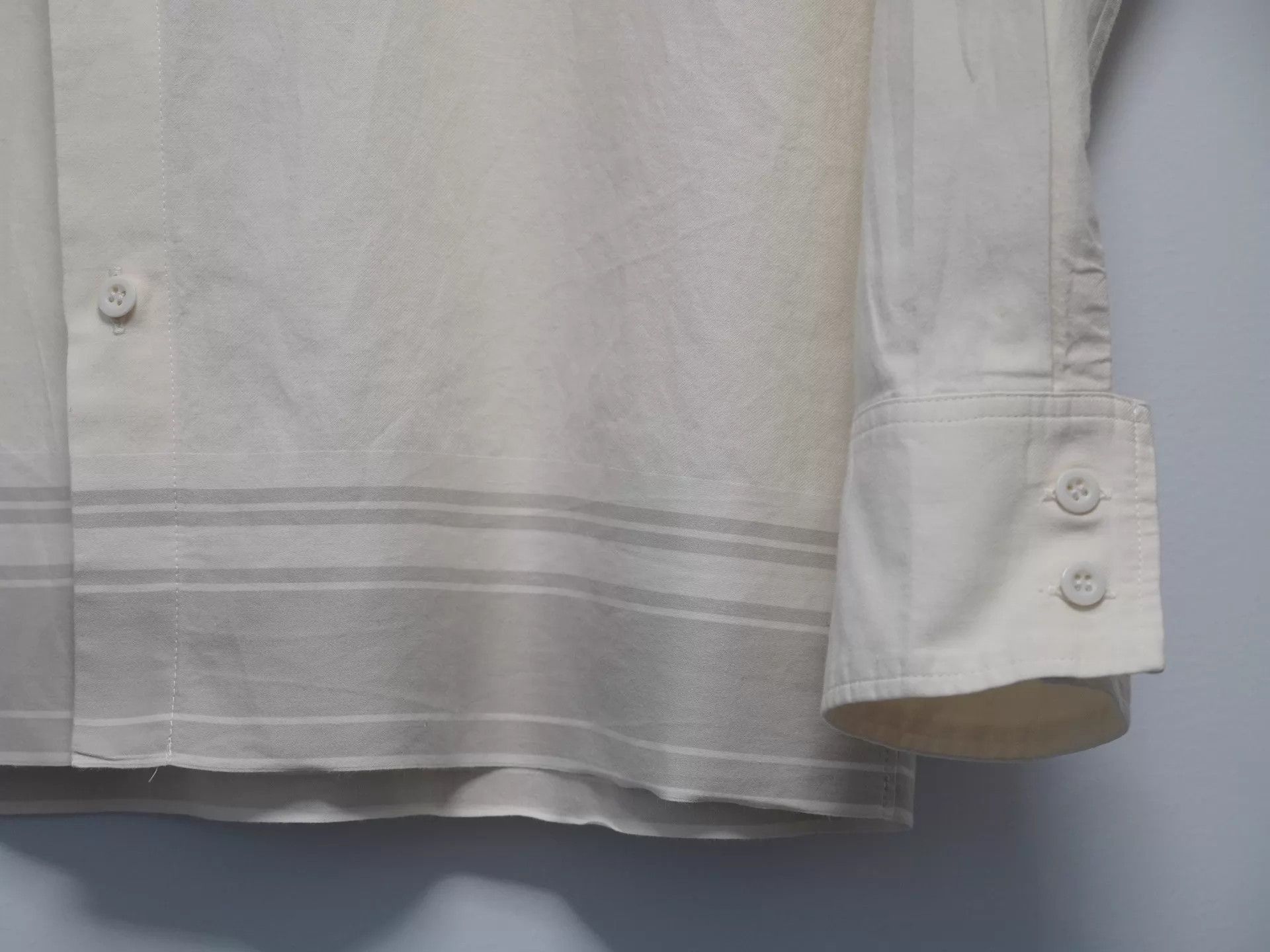 Yohji Yamamoto Yohji Yamamoto 2002SS Striped Off-White Shirt Size 4 Size US XL / EU 56 / 4 - 4 Thumbnail