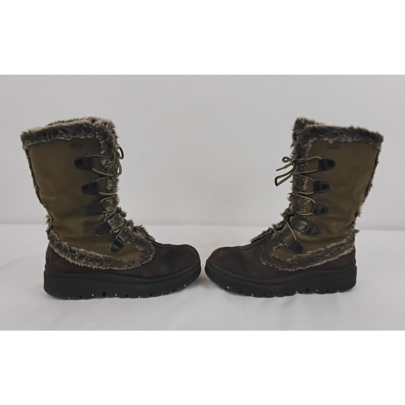 SKECHERS Sketchers Frolic Winter Boots Women's 8 Green/Brown Chunky Size US 8 / IT 38 - 9 Thumbnail