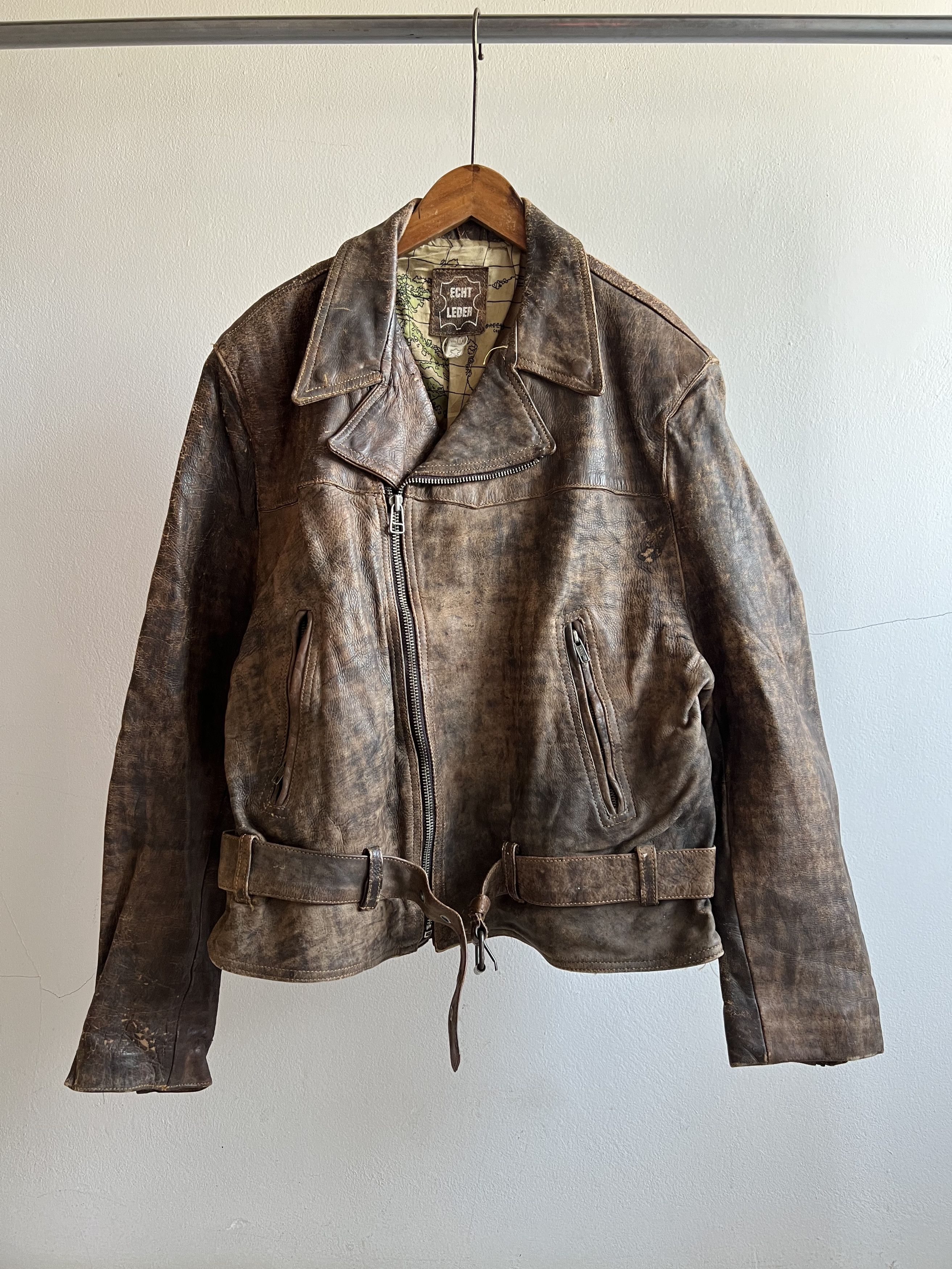 Indian Motorcycle × Vintage THRASHED 80s ECHT LEDER MOTORCYCLE LEATHER JACKET Size US M / EU 48-50 / 2 - 10 Thumbnail