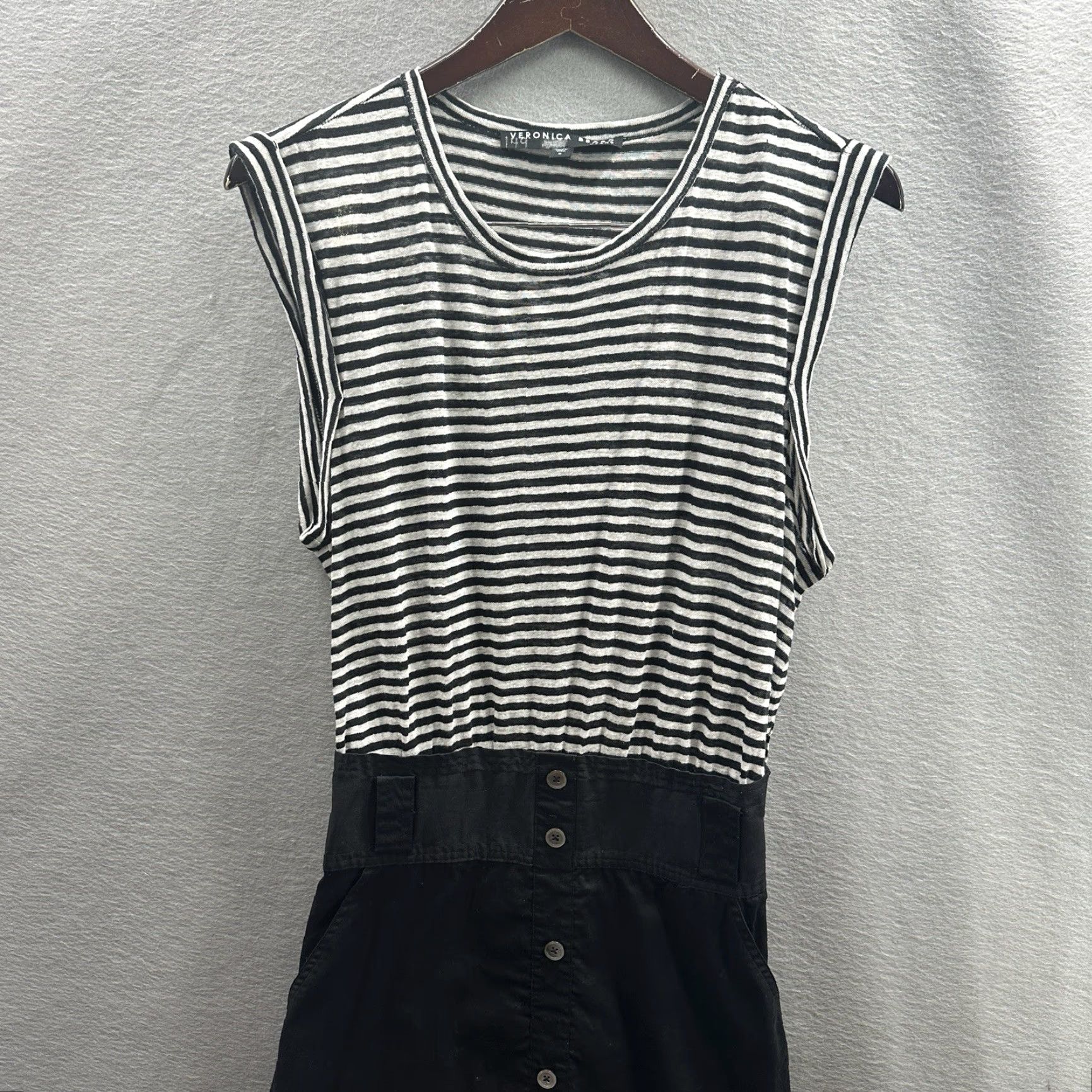 Veronica Beard VERONICA BEARD Dress Maxi Shirt Womens S Linen Blend Stripe 90s Casual Size 28" / US 6 / IT 42 - 2 Thumbnail