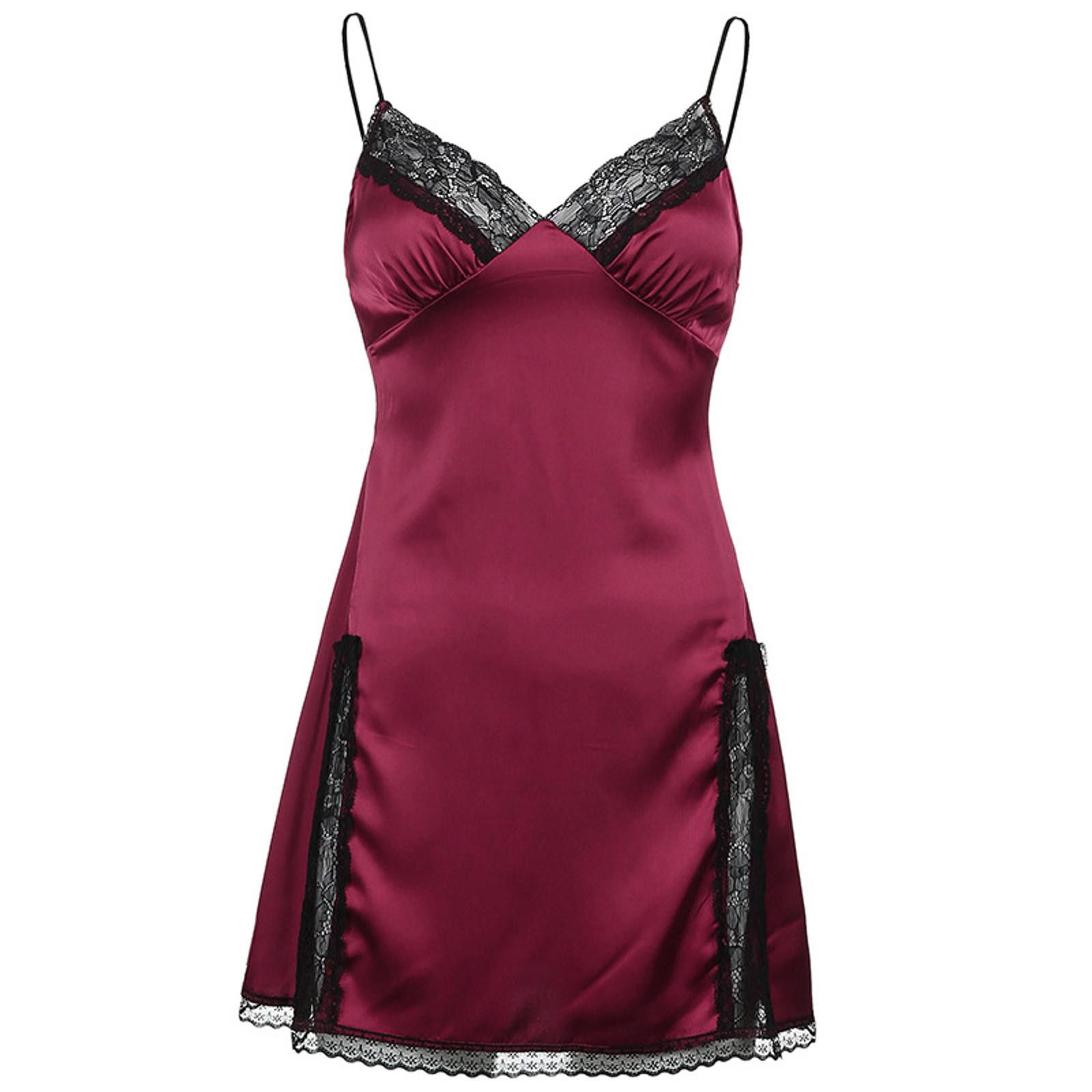 The Unbranded Brand Sweetown Y2K Aesthetic Cute Satin Mini Dress Women Lace Size ONE SIZE - 7 Thumbnail