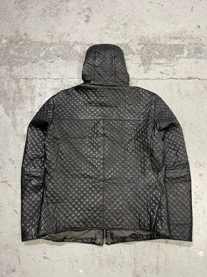 Emporio Armani 2010s Emporio Armani Quilted Black Ninja Hooded Leather Jacket Size US M / EU 48-50 / 2 - 7 Thumbnail