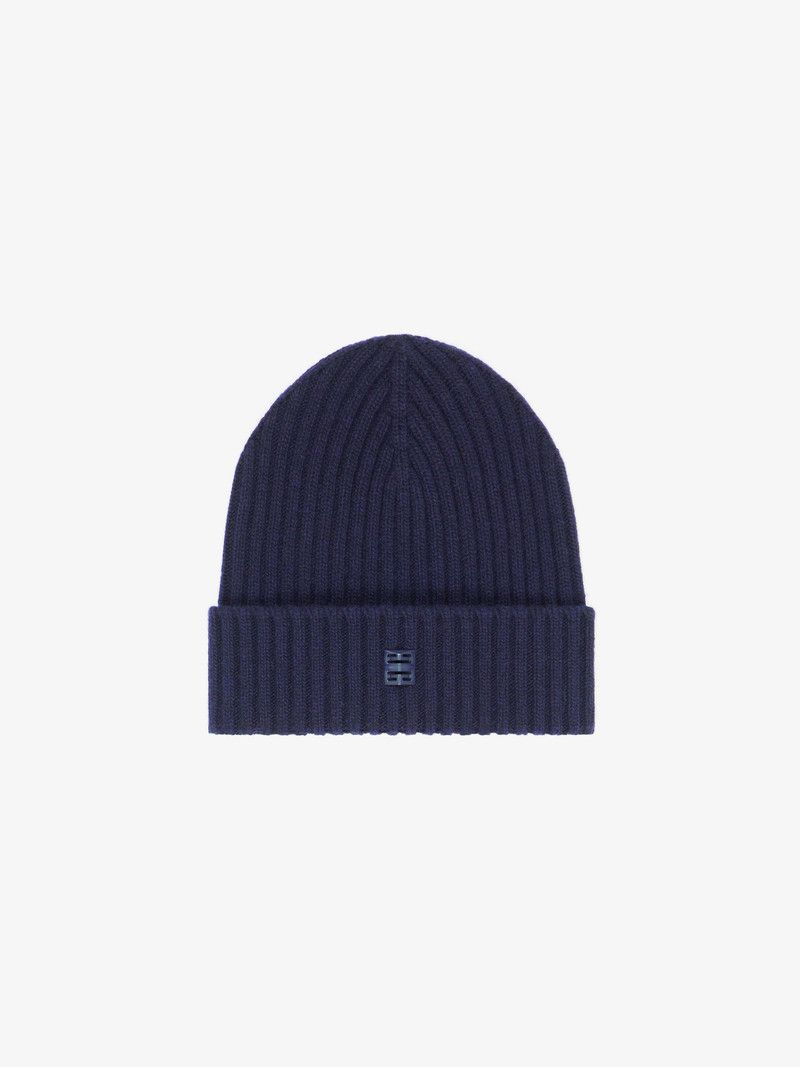 Givenchy o1n1vont0326 Size:TU Ribbed Beanie in Nevy Blue Size ONE SIZE - 1 Thumbnail