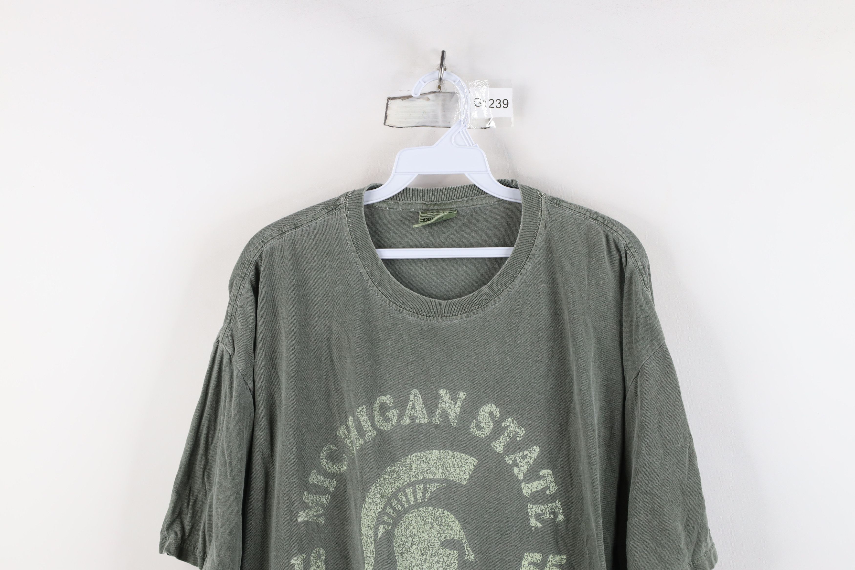 Vintage Vintage Stonewash Michigan State University T-Shirt Green Size US XL / EU 56 / 4 - 2 Thumbnail