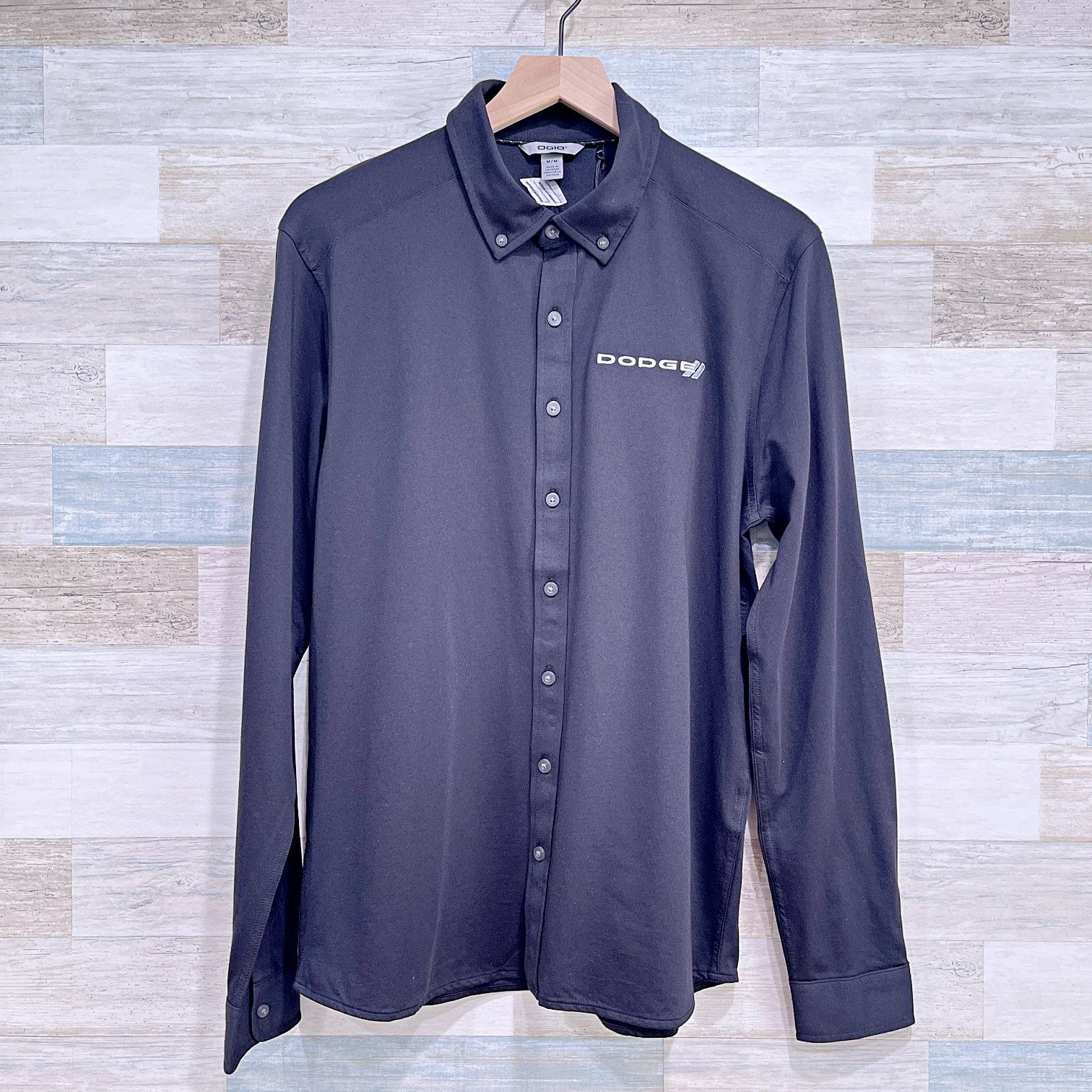 Ogio Dodge Jersey Knit Button Down Shirt Black Mens Medium Size US M / EU 48-50 / 2 - 1 Thumbnail