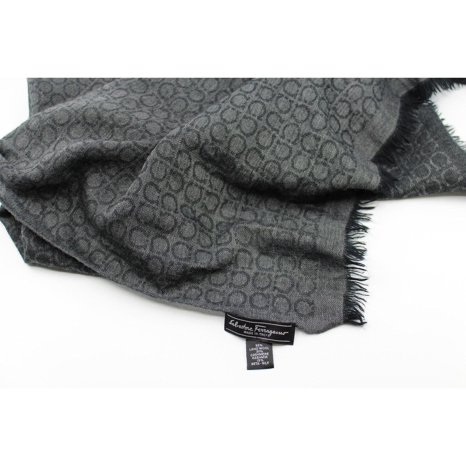Salvatore Ferragamo New Salvatore FERRAGAMO Wool Cashmere Silk Scarf Shawl Logo Size ONE SIZE - 3 Thumbnail