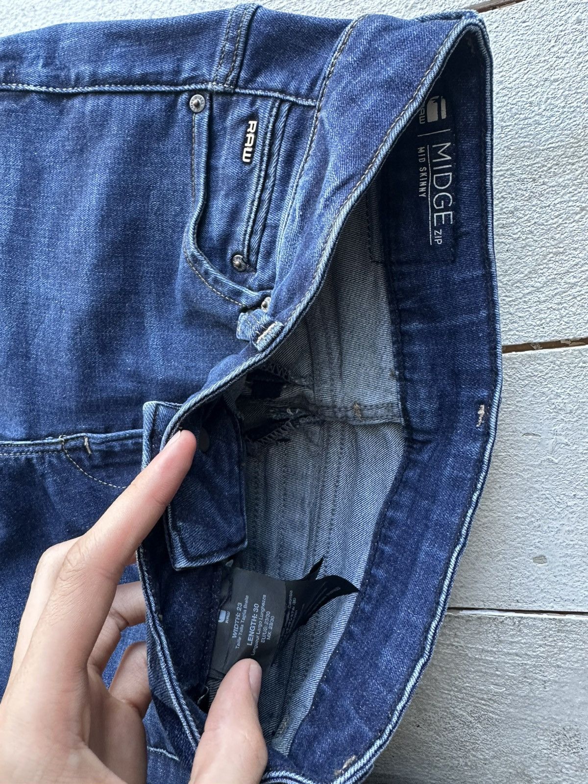 G-Star VNTG🚨G STAR RAW Jeans Washed Distressed Denim y2k Size 23" - 6 Thumbnail
