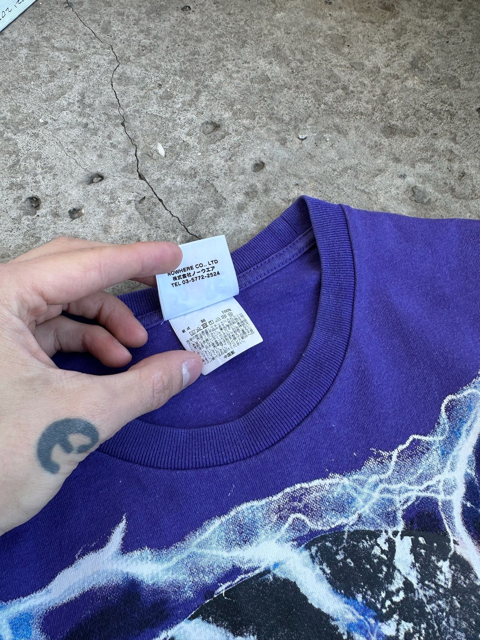 Bape purple lighting college tee Bapeavy Metal tShirt