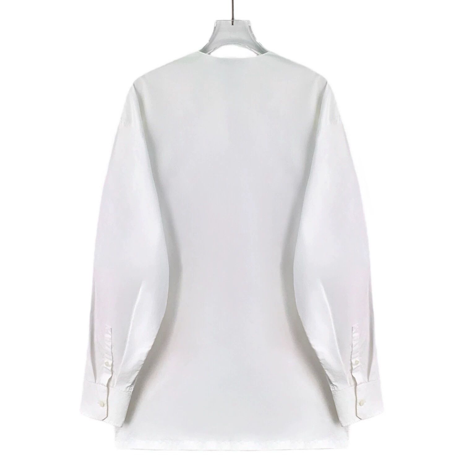 Prada Prada Cotton Crew Neck Single-Breasted Long-Sleeve Shirt Size XS / US 0-2 / IT 36-38 - 2 Thumbnail