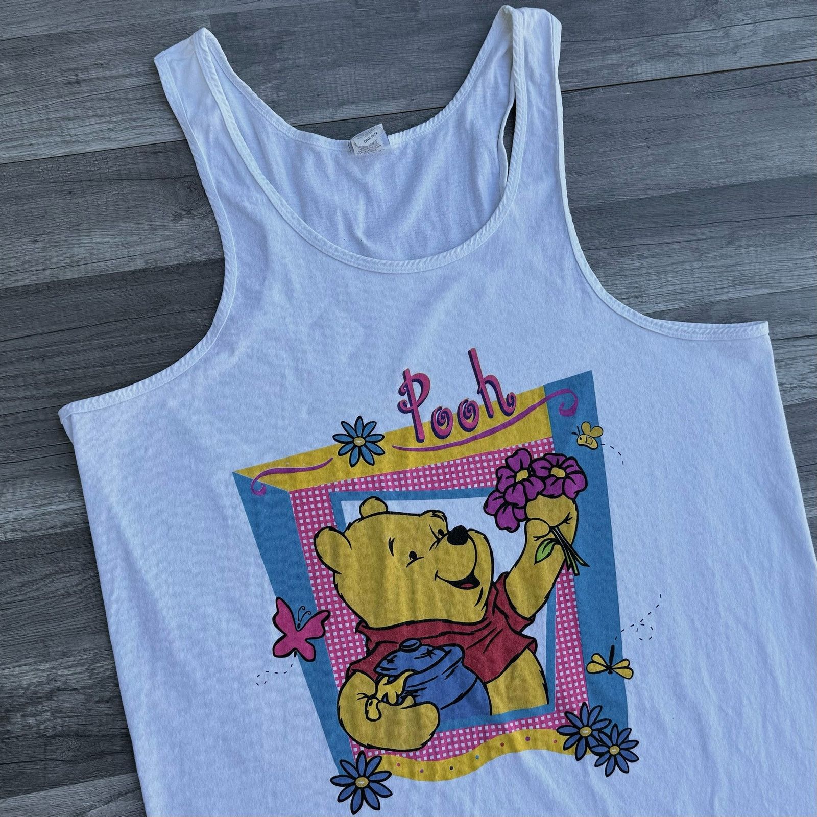 Disney Vintage Disney Pooh Graphic Tank Top White Size XXL / US 16-18 / IT 52-54 - 2 Thumbnail