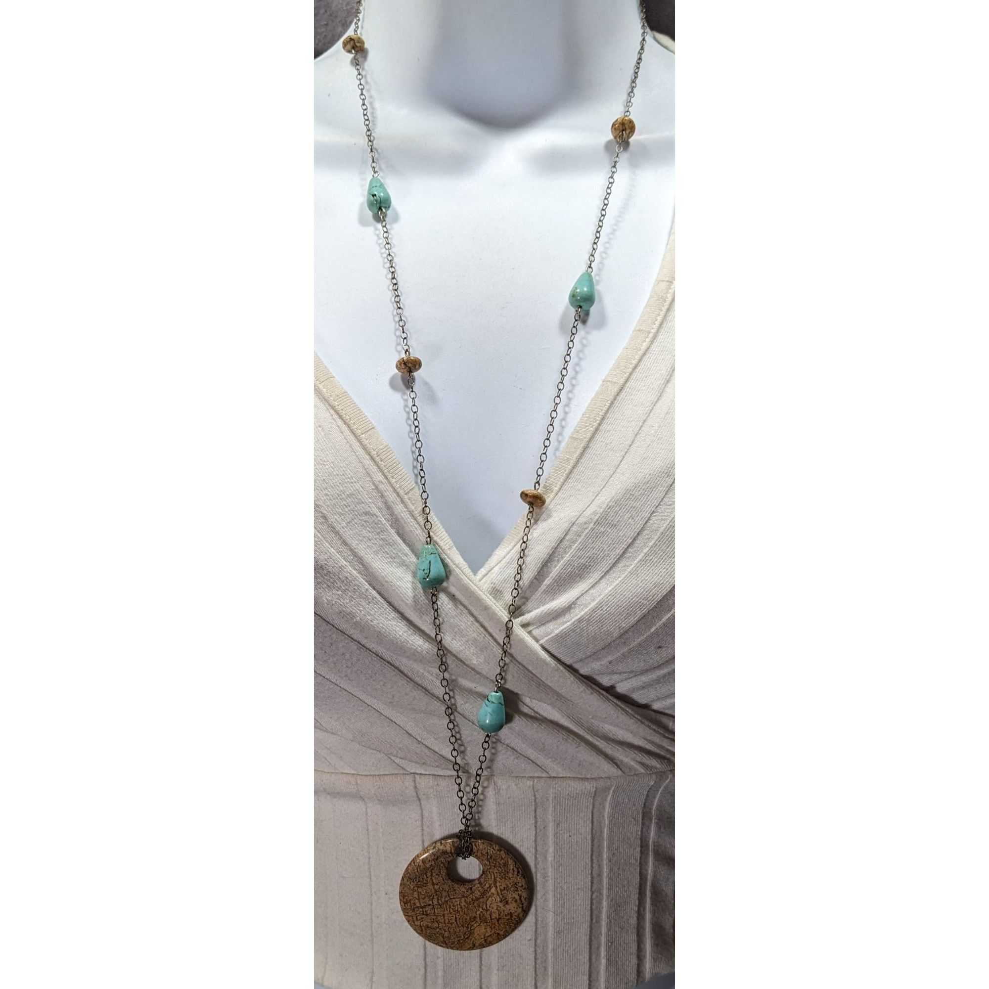 Other Bohemian Turquoise And Jasper Beaded Pendant Necklace Size ONE SIZE - 5 Thumbnail