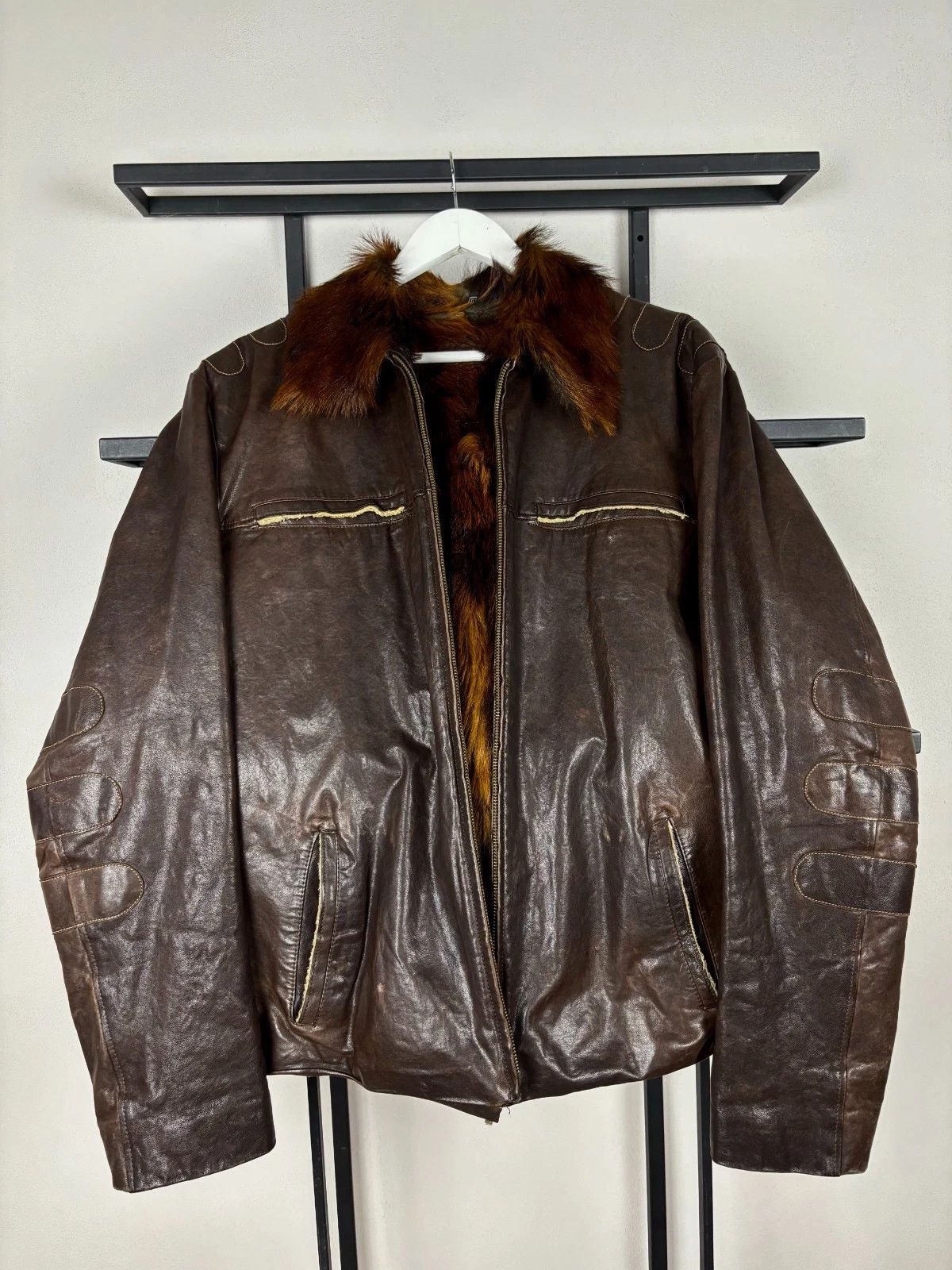 Yohji Yamamoto crazy dolce gabbana 2003 style cropped fur/leather jacket Size US L / EU 52-54 / 3 - 3 Thumbnail