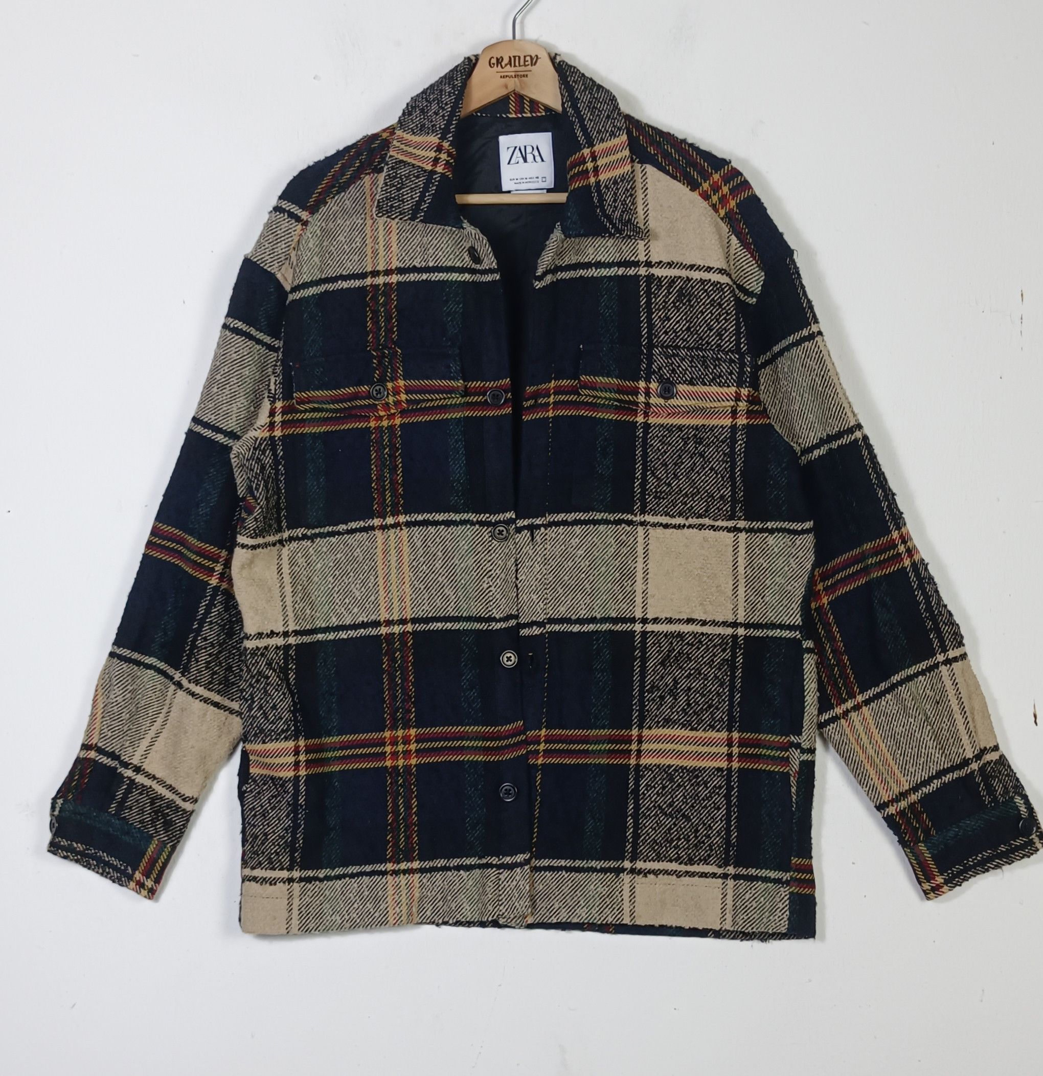 Designer × Zara Zara Men Flannel Wool Jacket Size US L / EU 52-54 / 3 - 2 Thumbnail