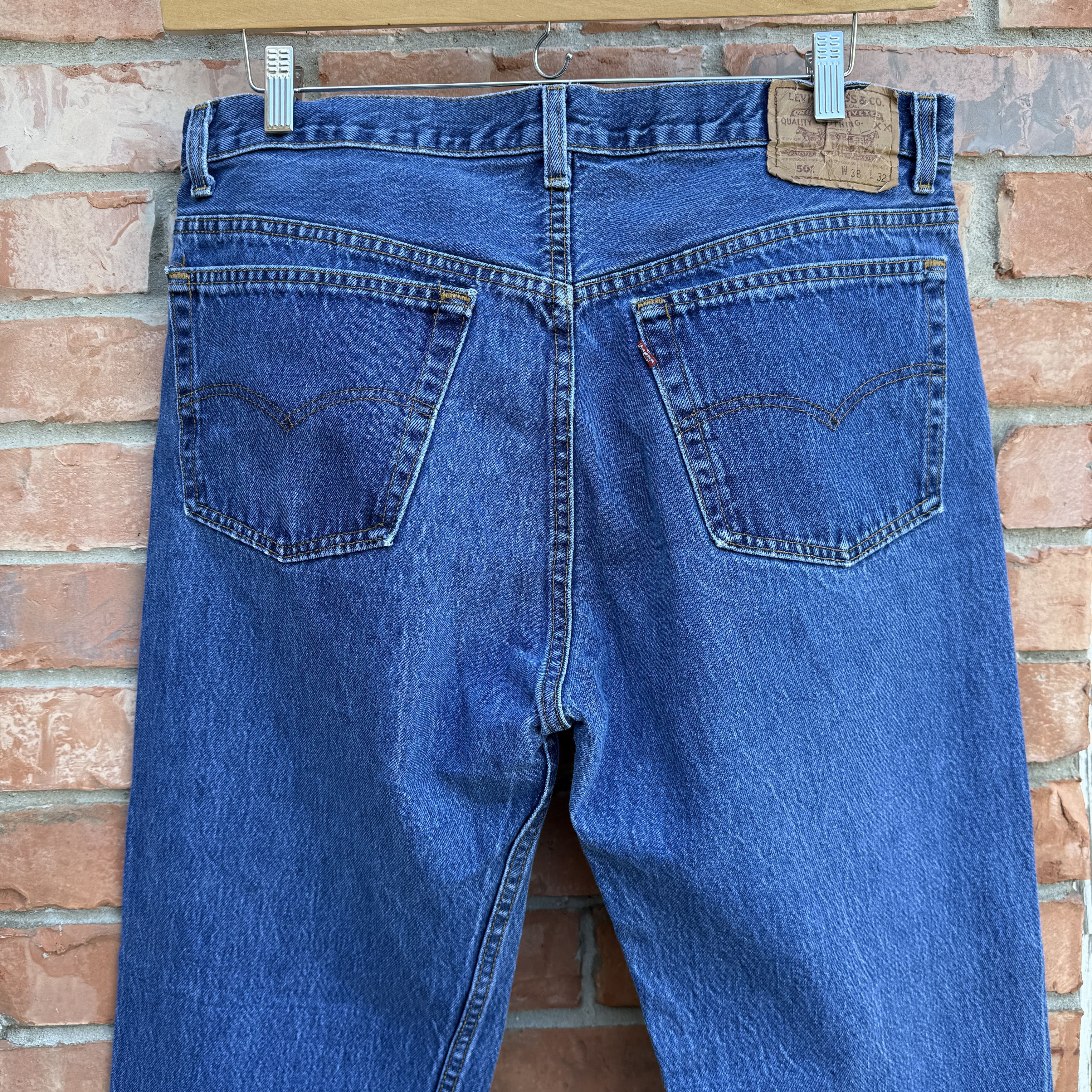 Levi's Vintage 90s Levis 501 Blue Button fly Denim Jeans Size US 36 / EU 52 - 4 Thumbnail