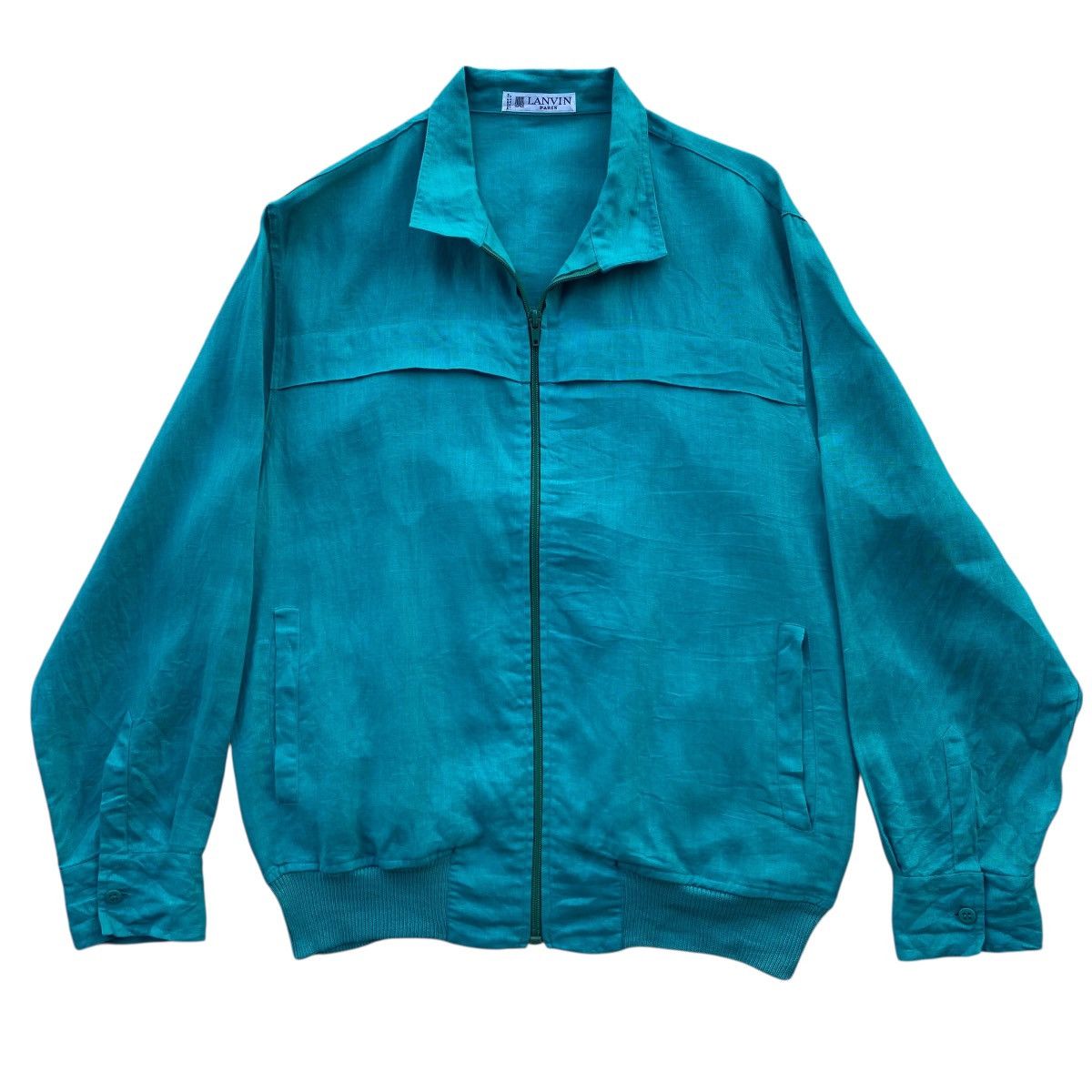 Lanvin ‼️LAST DROP‼️Lanvin Paris Linen Zip Jacket Teal Green Vintage Size US M / EU 48-50 / 2 - 1 Thumbnail