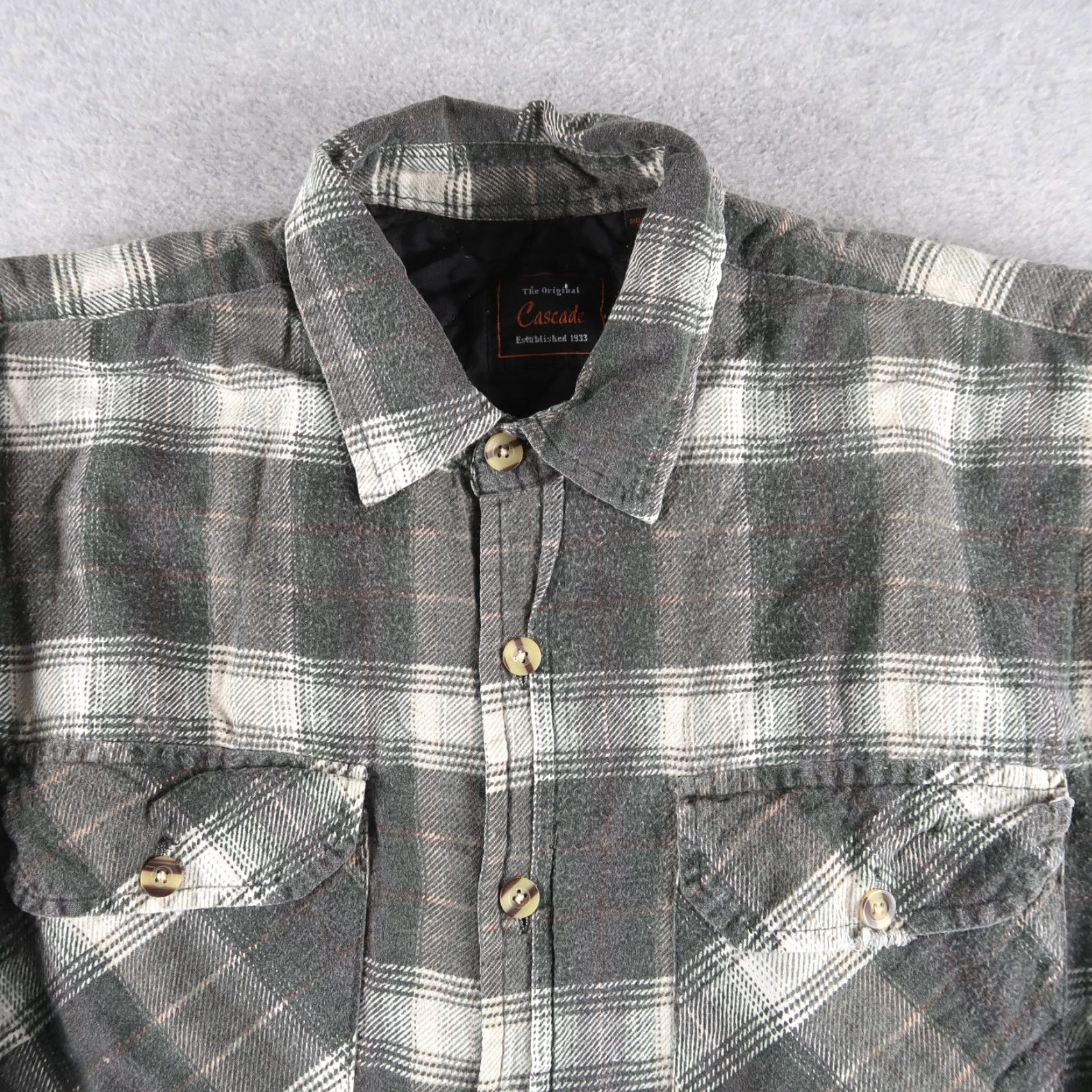 Vintage VINTAGE Cascade Plaid Quilted Lined Gray White Flannel Mens M Medium Shirt Mens Casual Workwear 80s 90s Classic Outdoor Button-Up Size US M / EU 48-50 / 2 - 3 Thumbnail