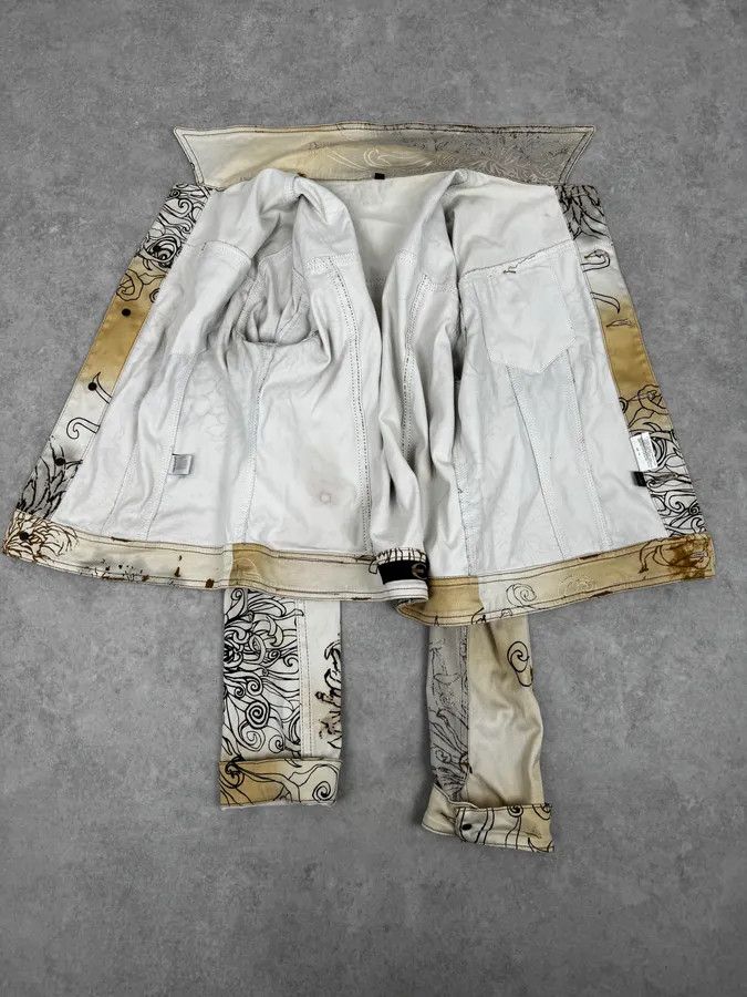 Just Cavalli 2000s Cavalli Beige Floral Buttoned Jacket Size XS / US 0-2 / IT 36-38 - 7 Thumbnail