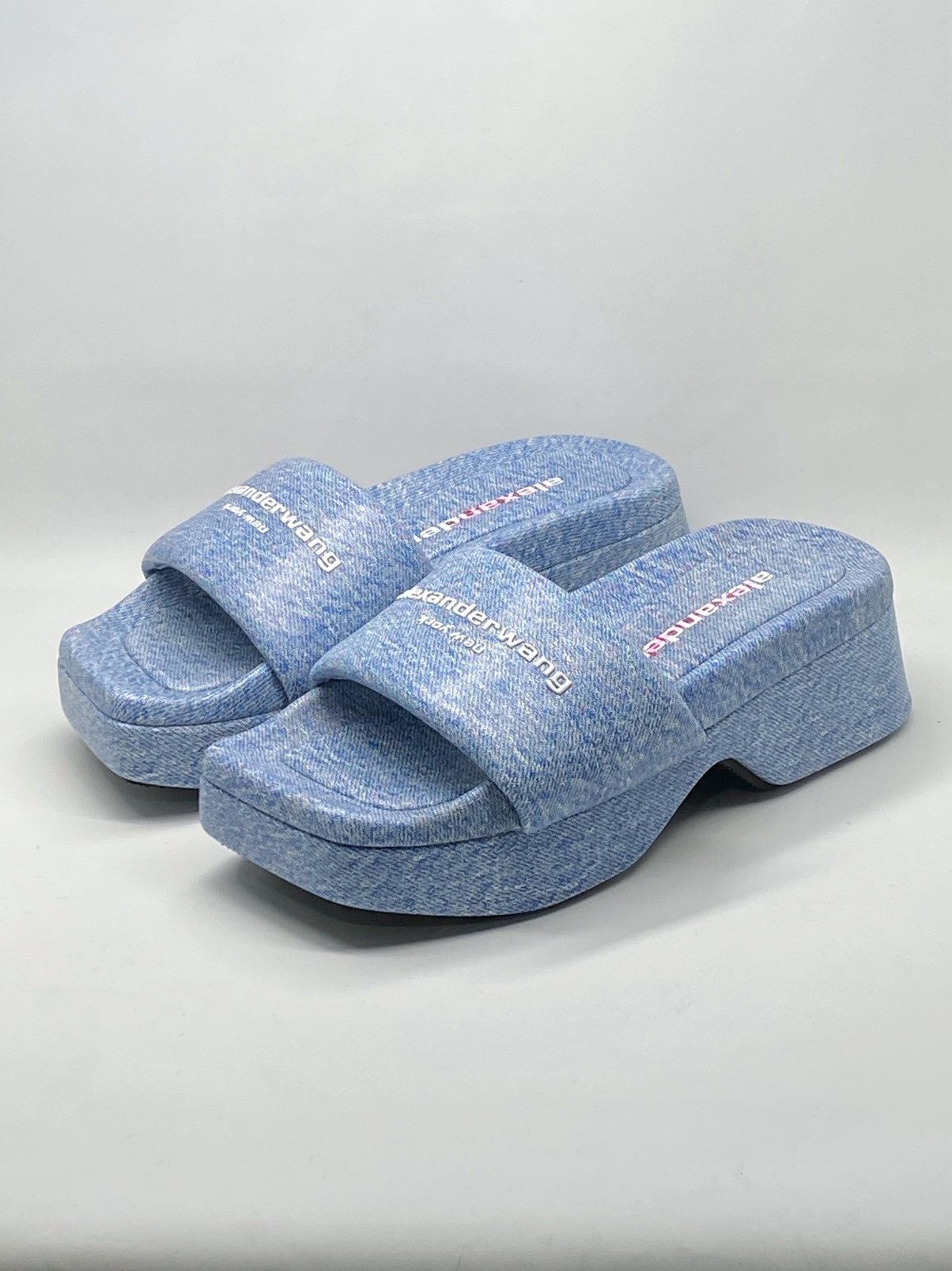 Alexander Wang Alexander Wang Denim Print Leather Platform Sandals size 38 Size US 8 / IT 38 - 4 Thumbnail