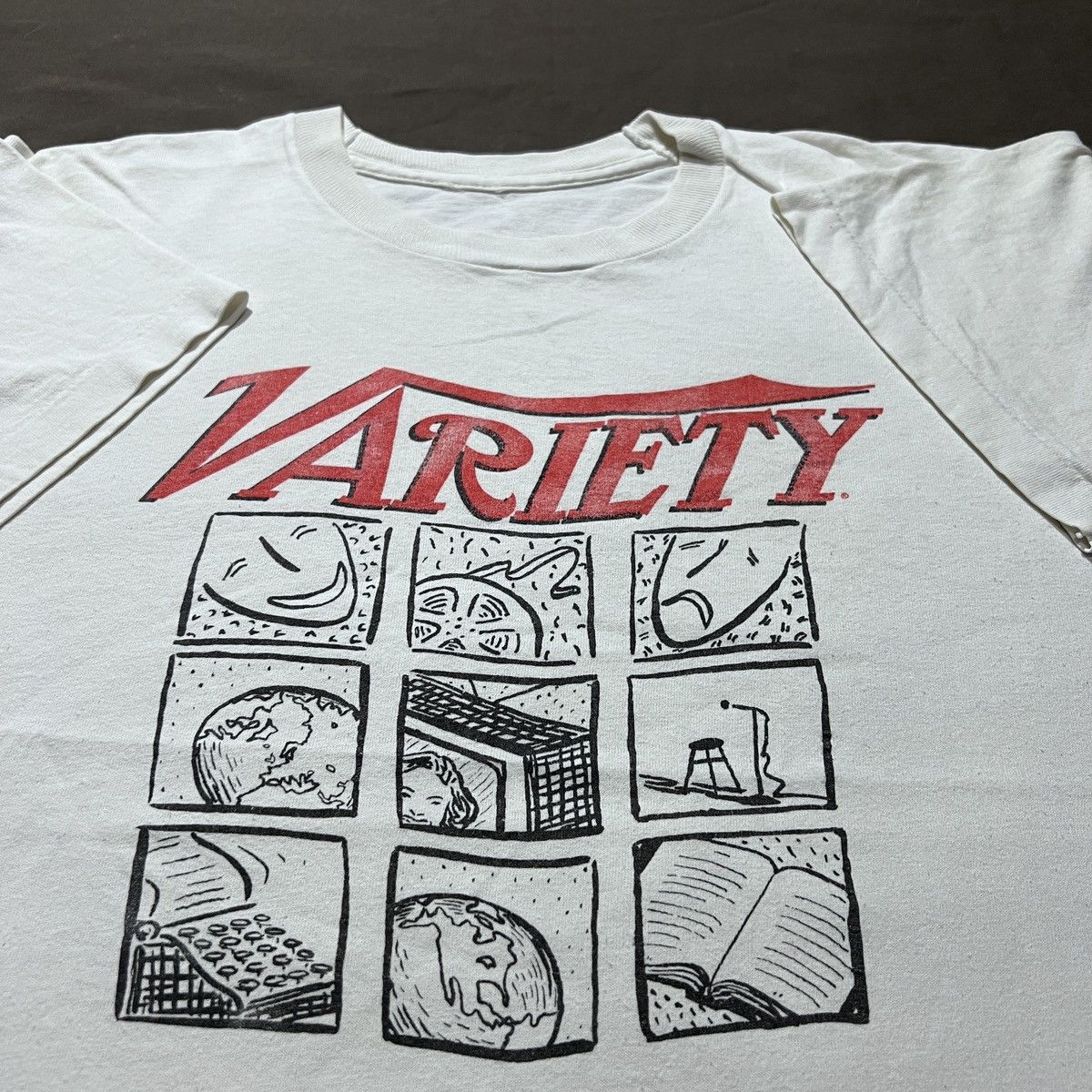 Vintage Rare Vtg 90s Variety Magazine Tee pop art graphic streetwear Size US L / EU 52-54 / 3 - 4 Thumbnail